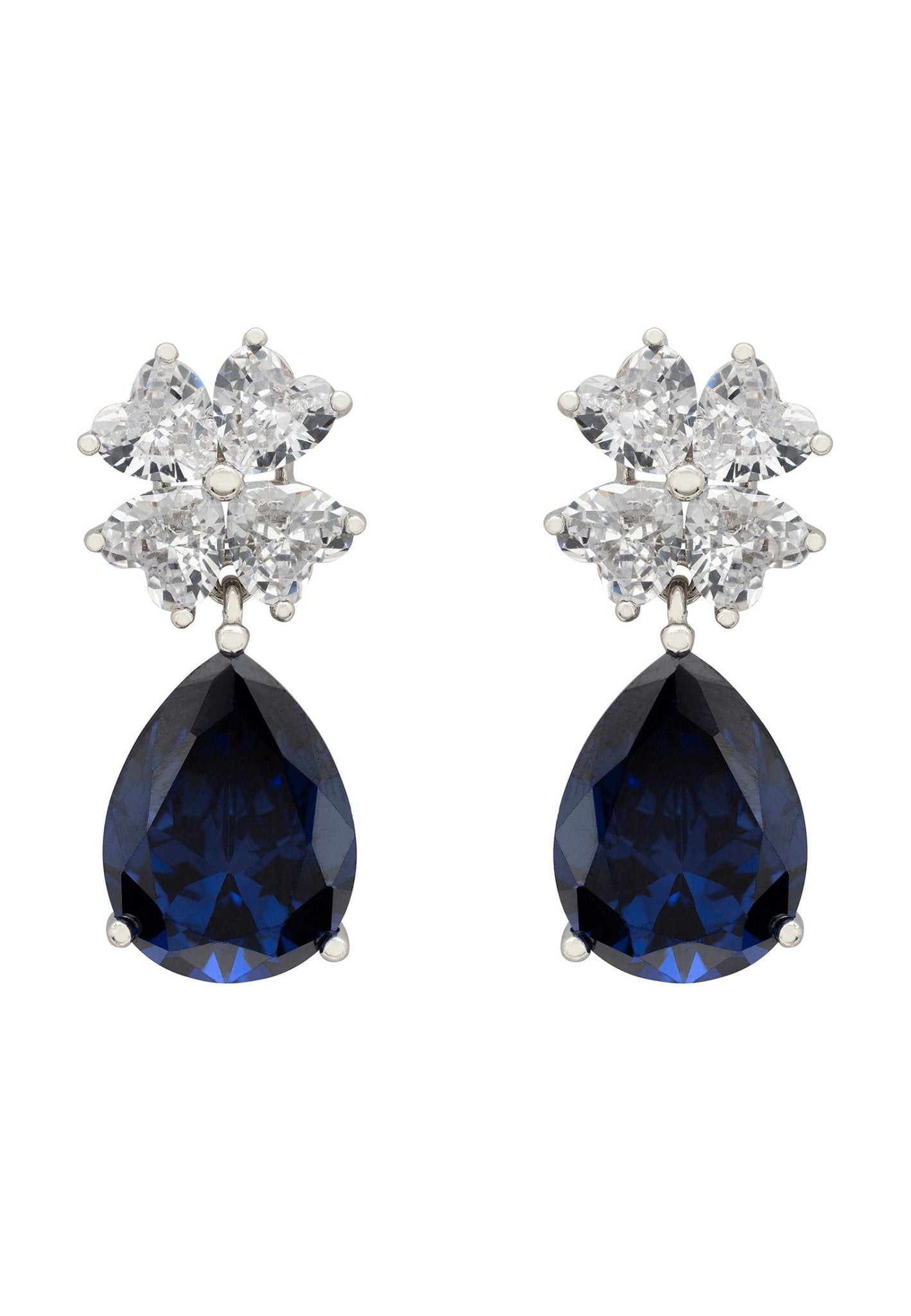 Victoria Teardrop Tansanit Ohrringe aus 925 Sterling Silber | Simulierte Diamanten | Eleganter Schmuck von LevarJewelz