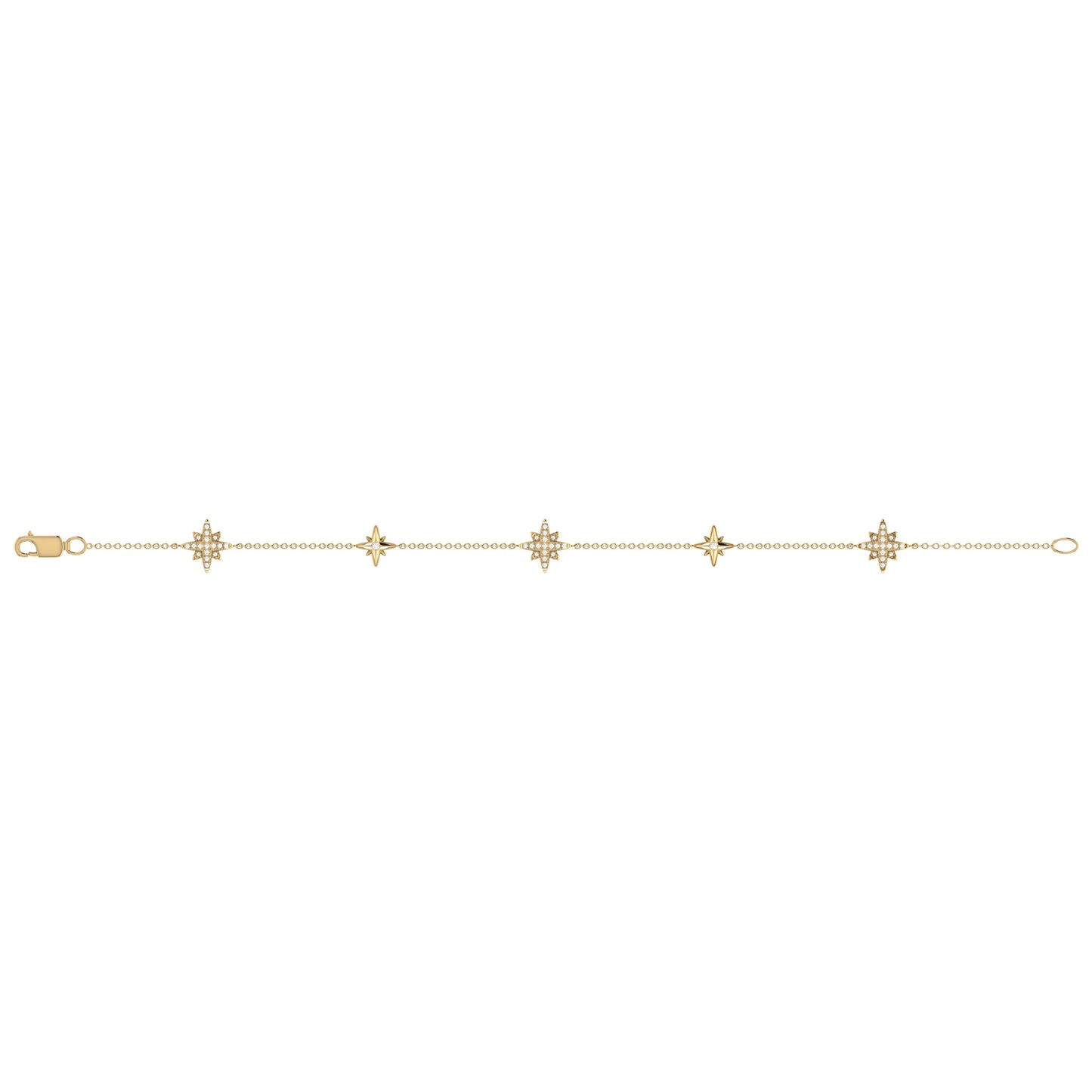 Starry Lane North Star Diamond Bracelet in 14K Yellow Gold Vermeil - Luxury Jewelry by LevarJewelz