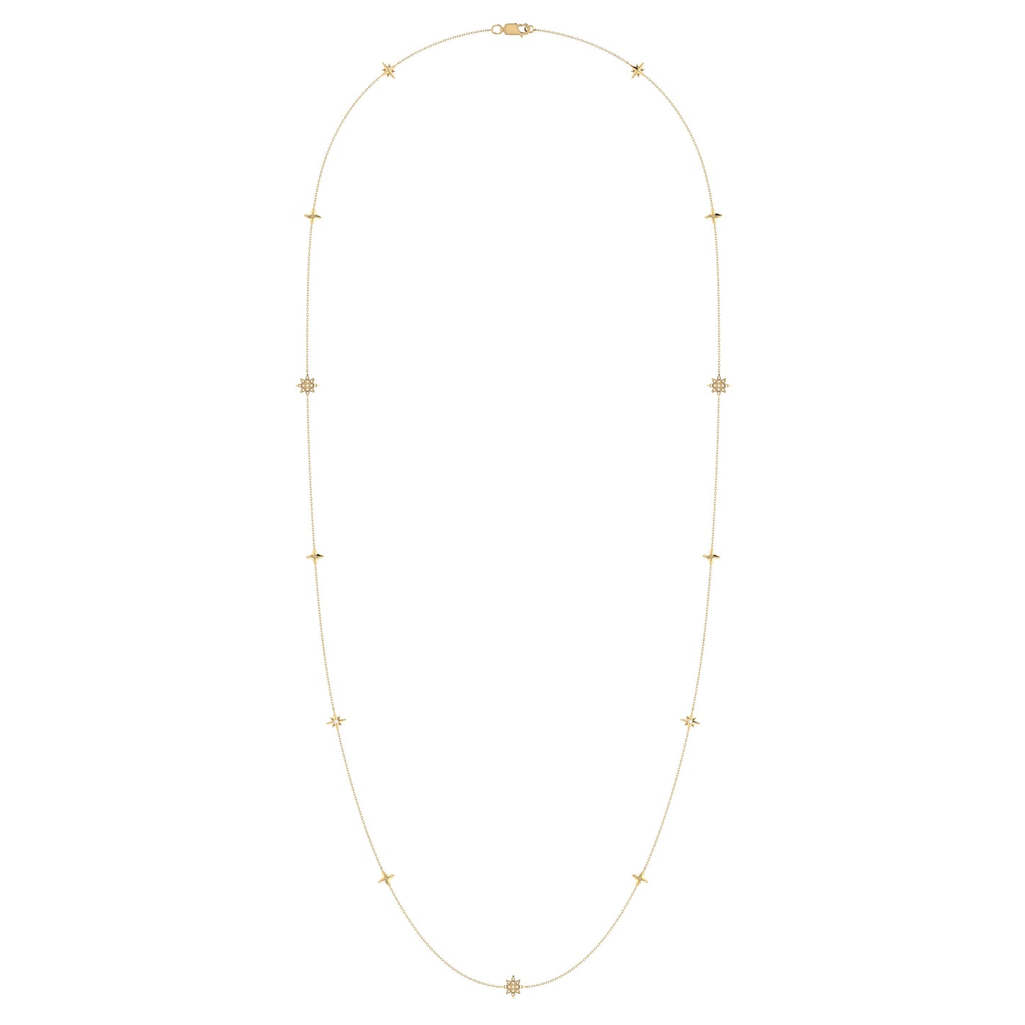 Starry Lane Layered Diamond Necklace in 14K Yellow Gold Vermeil – Luxury Jewelry by LevarJewelz