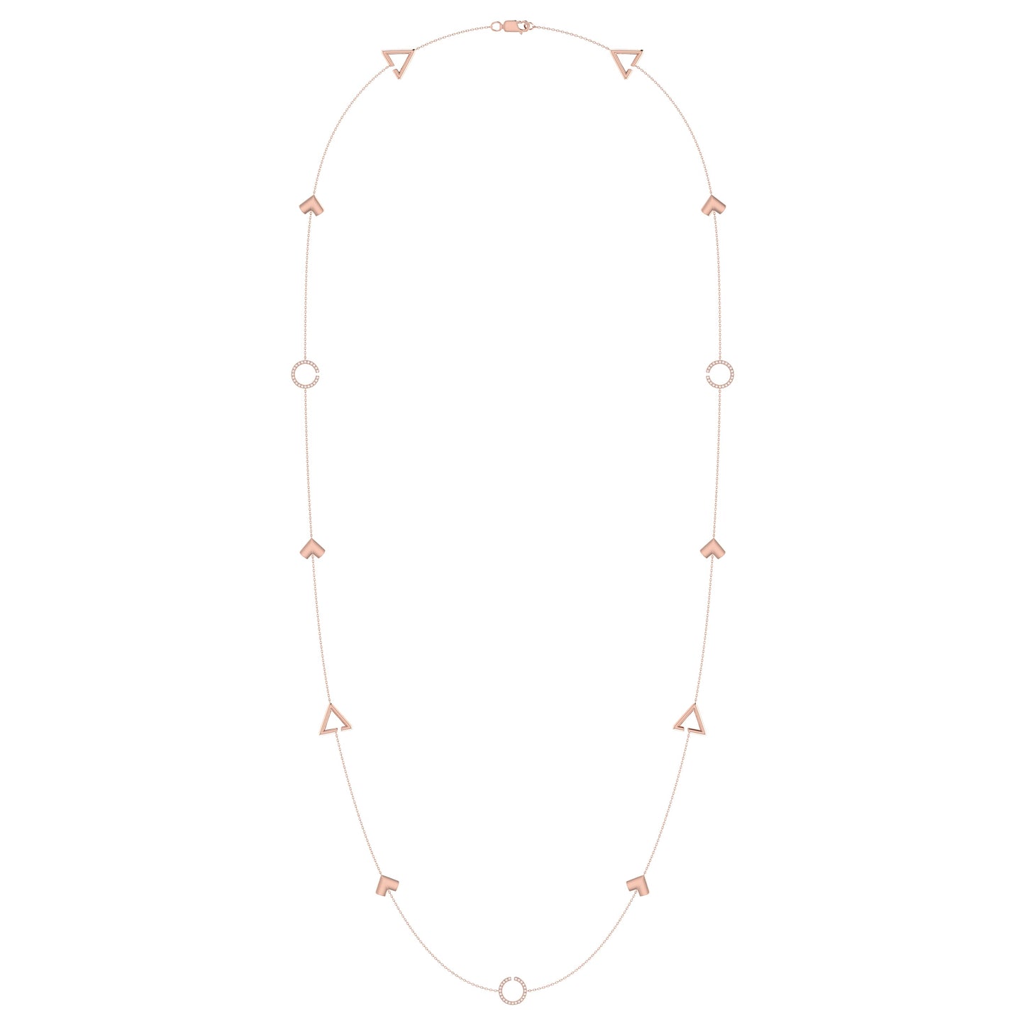 Avani Skyline Geometric Layered Diamond Necklace in 14K Rose Gold Vermeil - Luxury Jewelry by LevarJewelz