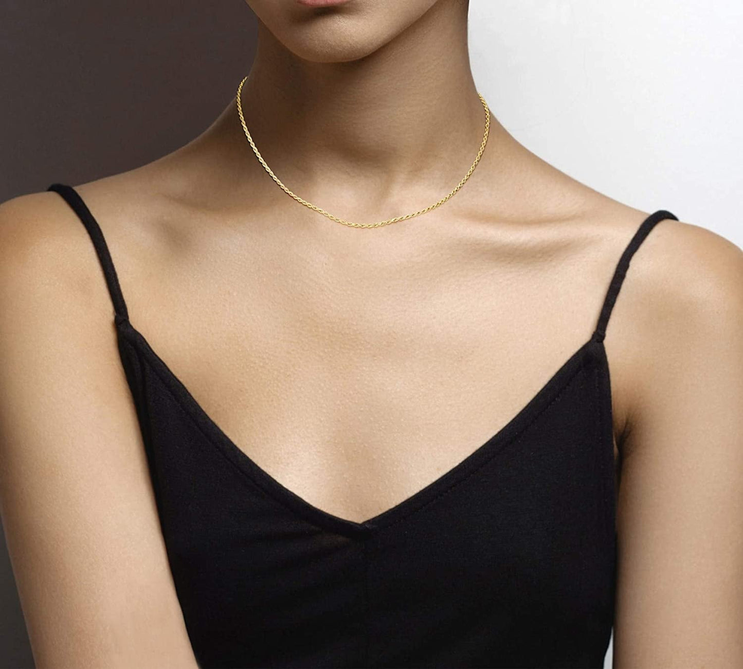 14 Karat Gold-Kordelkette für Männer und Frauen – Elegante, hohle 1,5 mm Gelbgoldkette von LevarJewelz (16"-24")