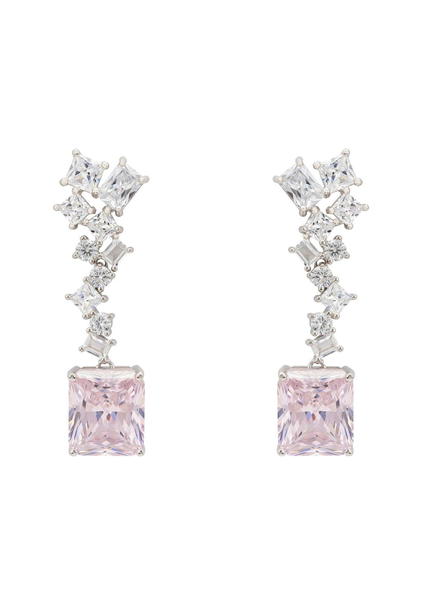 Diana Morganit-Tropfenohrringe aus Sterlingsilber mit simulierten Diamanten – eleganter Schmuck für Frauen