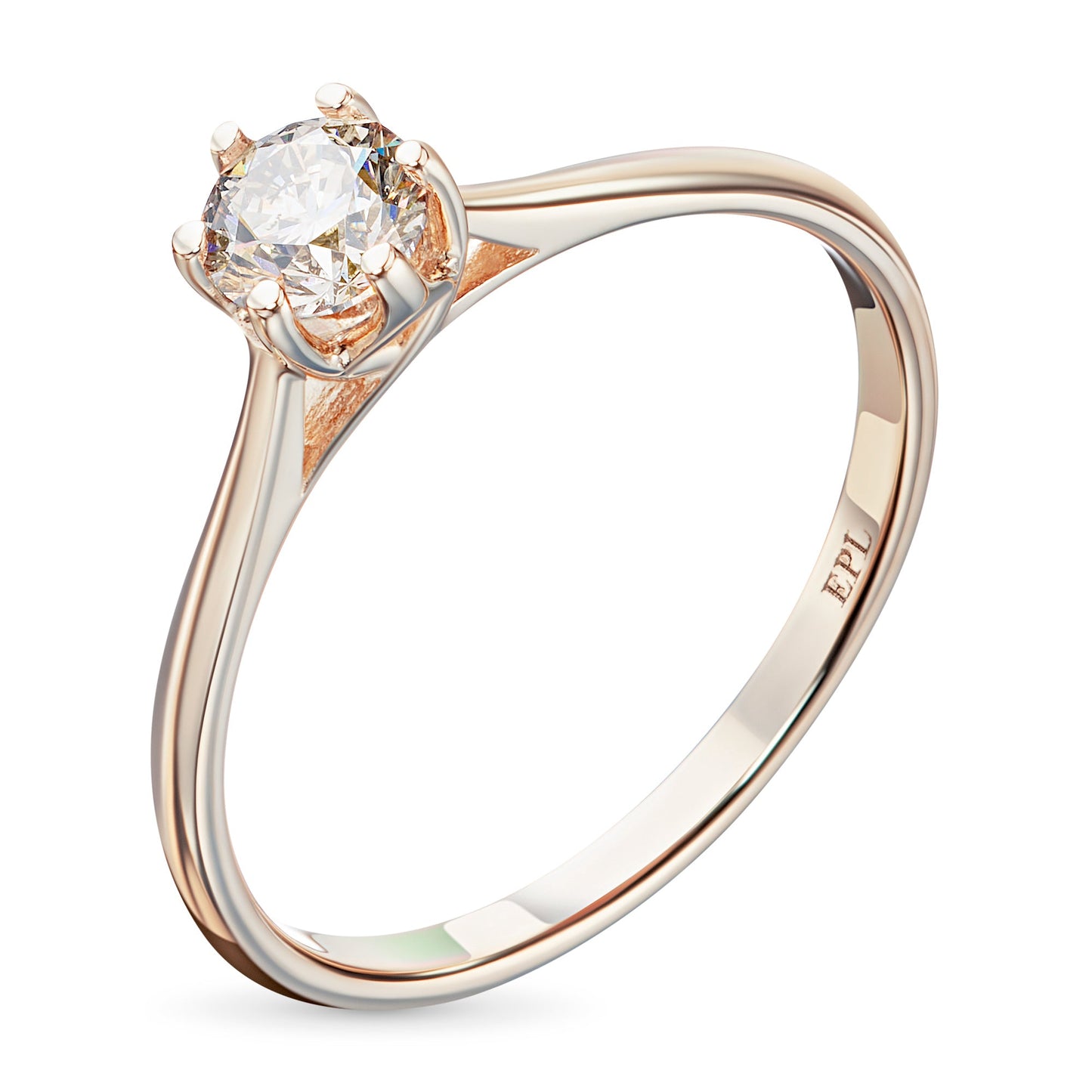 14K roségouden diamanten ring 0,54 CT.TW – Elegante ronde edelsteen sieraden van LevarJewelz