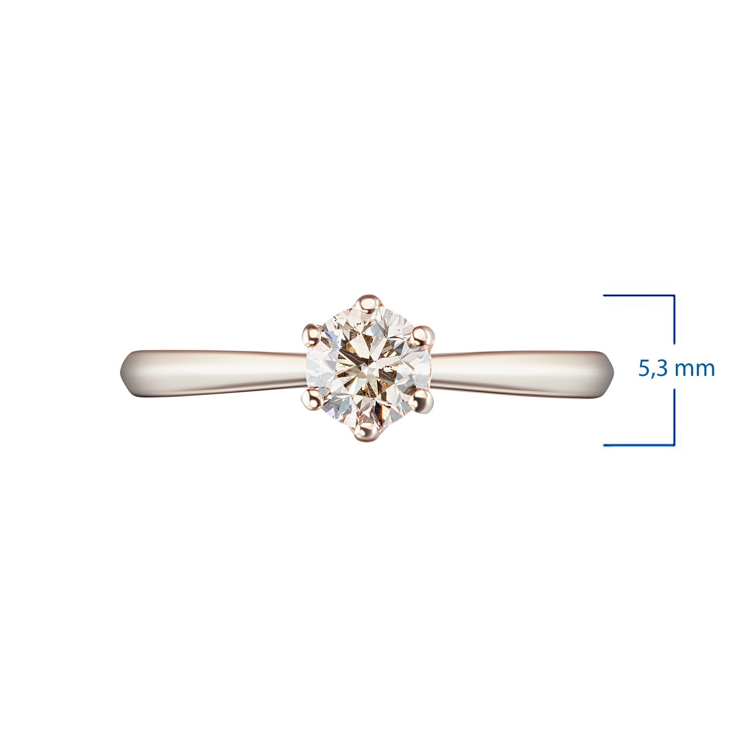14K roségouden diamanten ring 0,54 CT.TW – Elegante ronde edelsteen sieraden van LevarJewelz