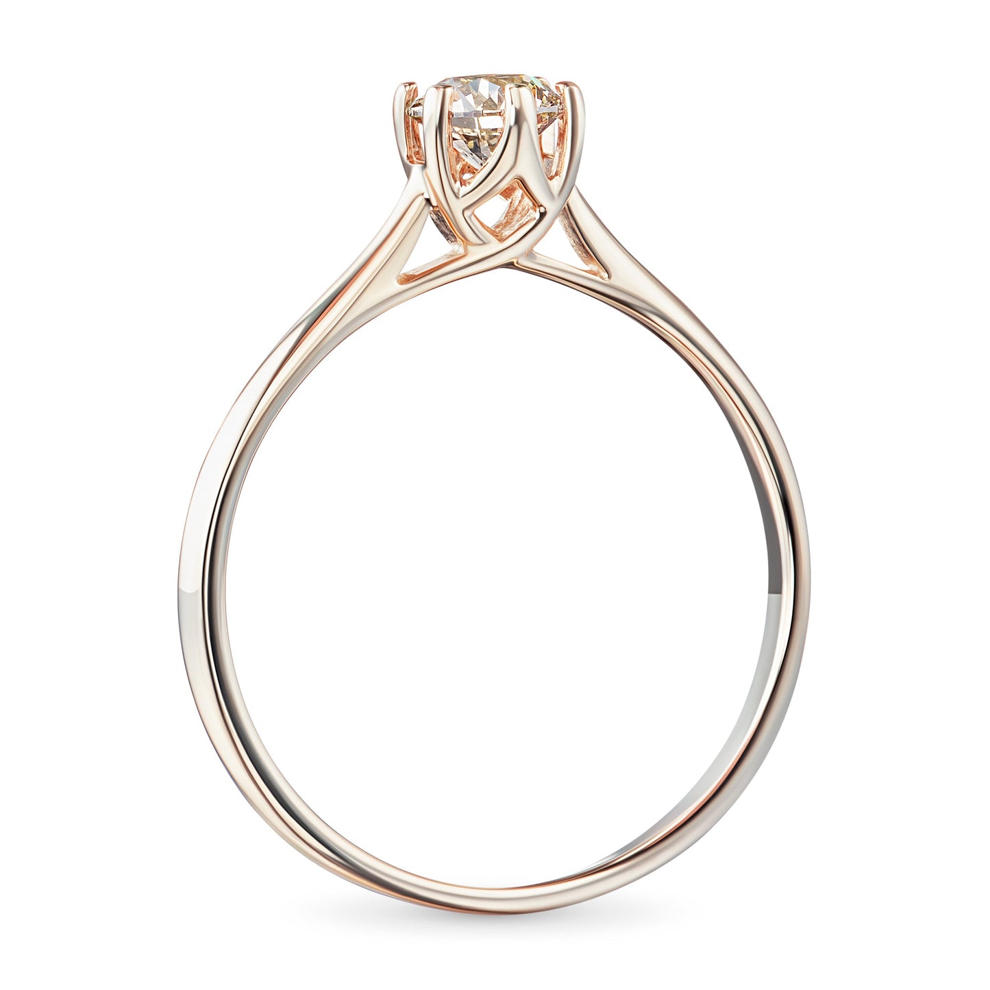 14K roségouden diamanten ring 0,54 CT.TW – Elegante ronde edelsteen sieraden van LevarJewelz