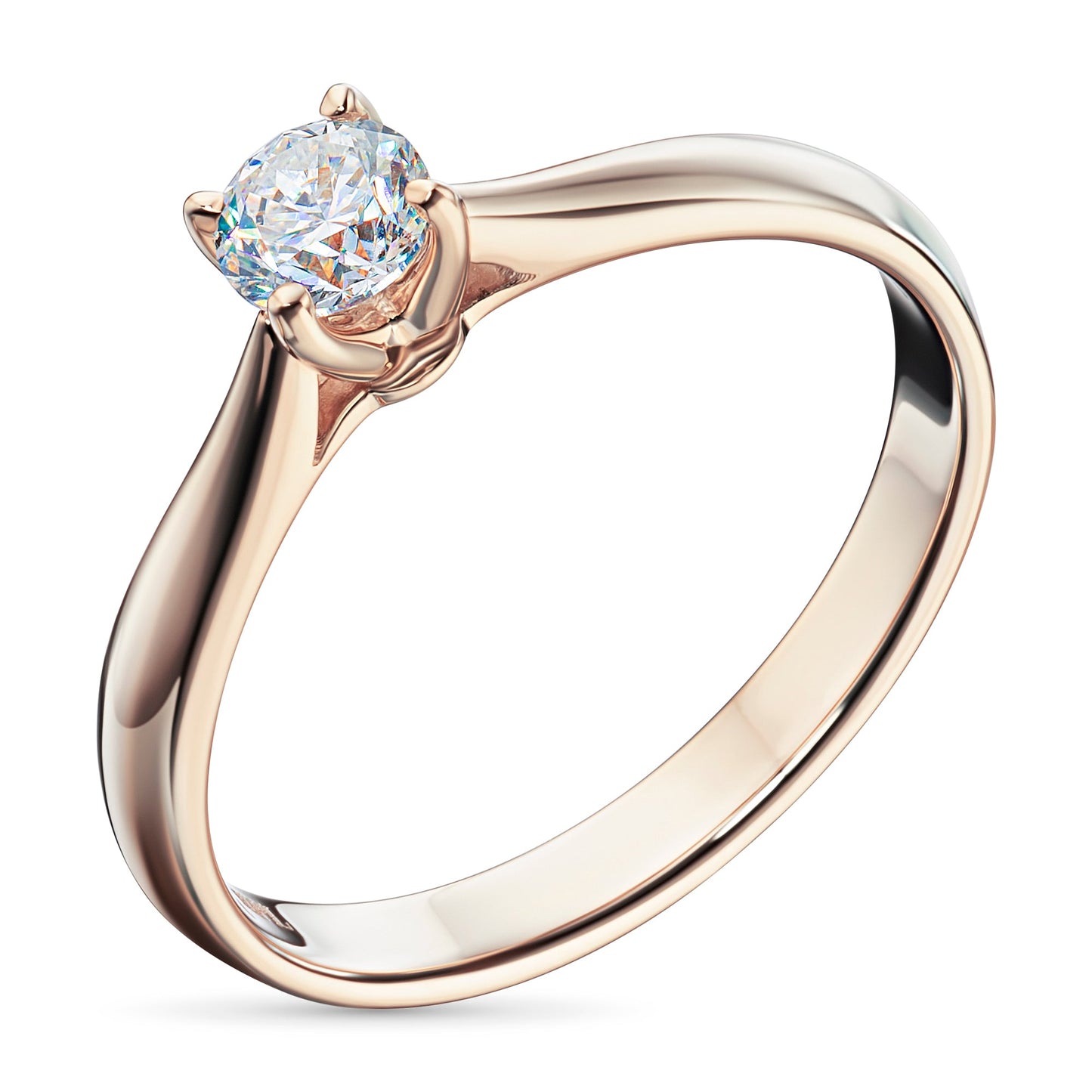Luxuriöser Ring aus 14 Karat Roségold mit rundem Diamanten von 0,505 Karat – Eleganter edler Schmuck von LevarJewelz