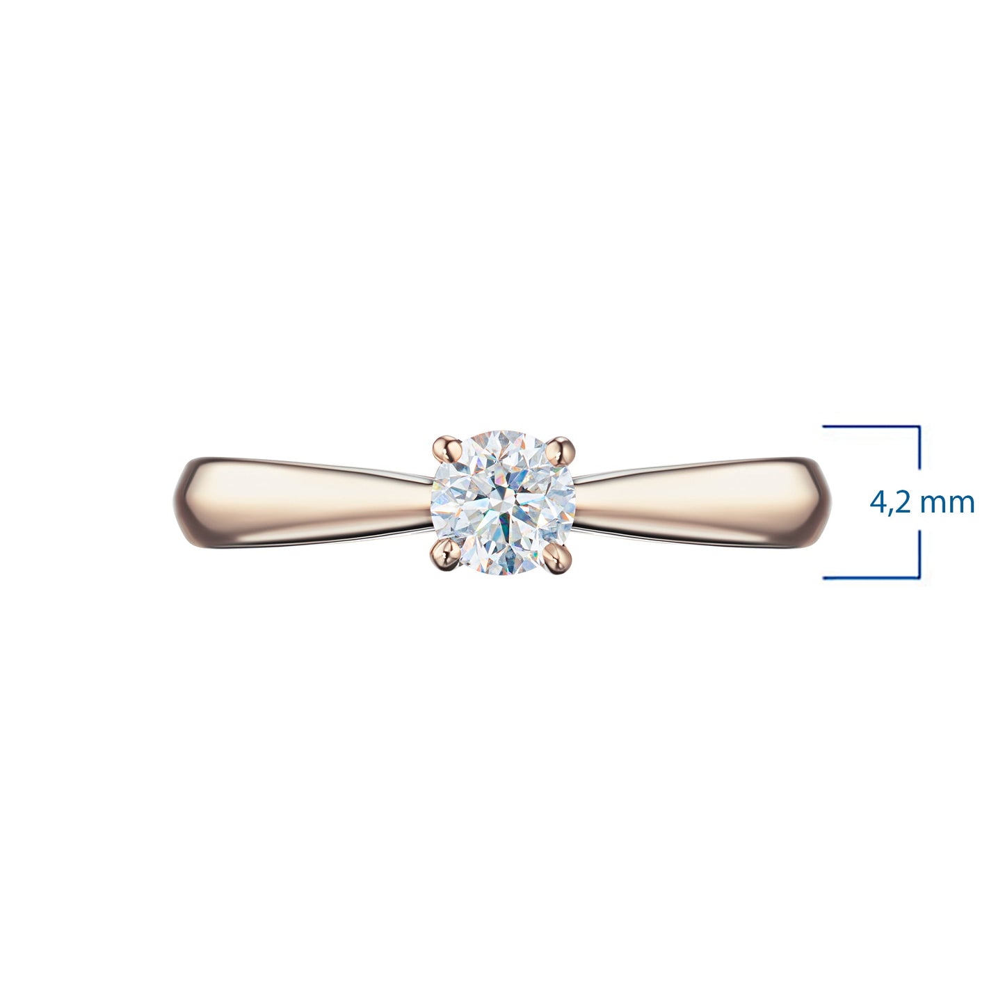Luxuriöser Ring aus 14 Karat Roségold mit rundem Diamanten von 0,505 Karat – Eleganter edler Schmuck von LevarJewelz