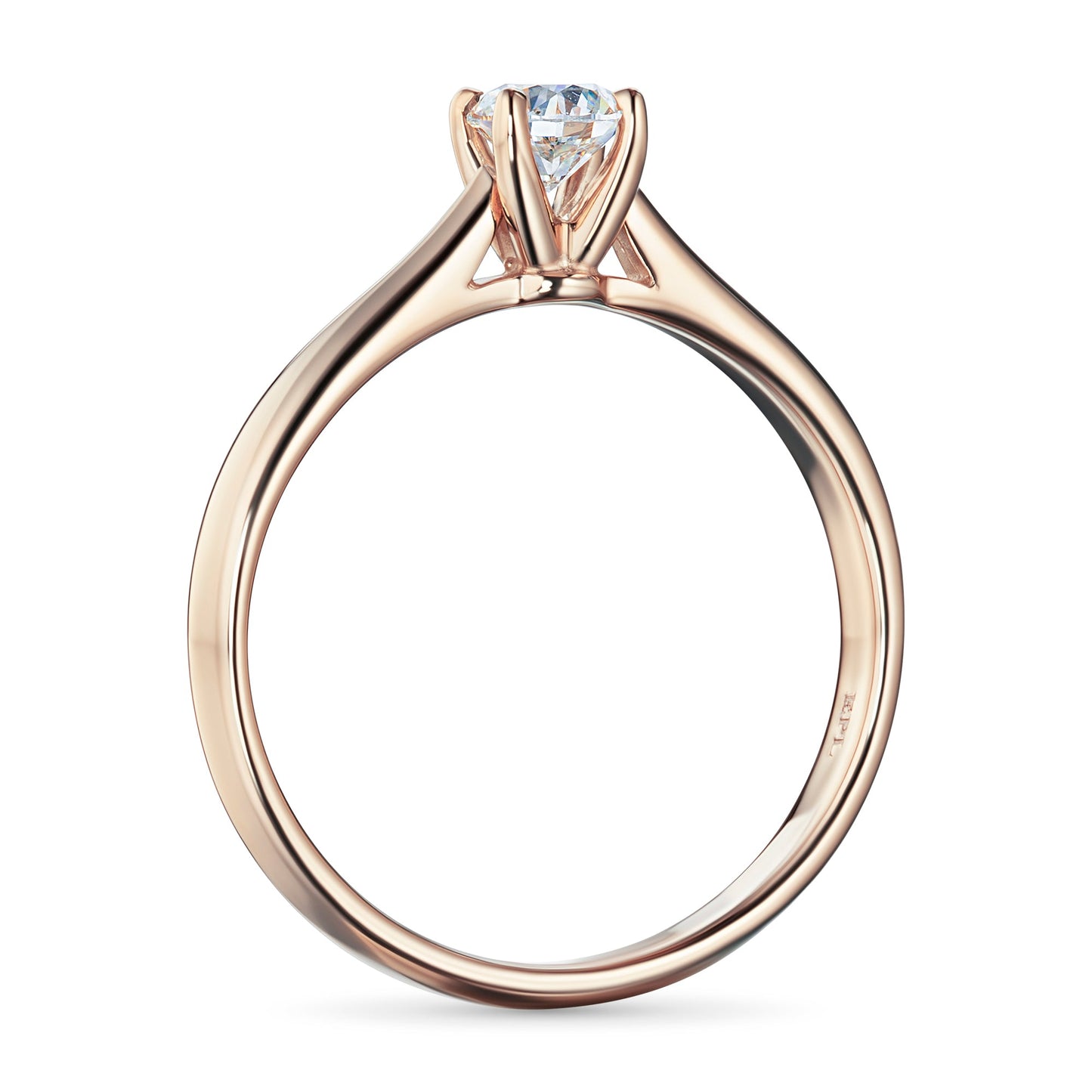 Luxuriöser Ring aus 14 Karat Roségold mit rundem Diamanten von 0,505 Karat – Eleganter edler Schmuck von LevarJewelz