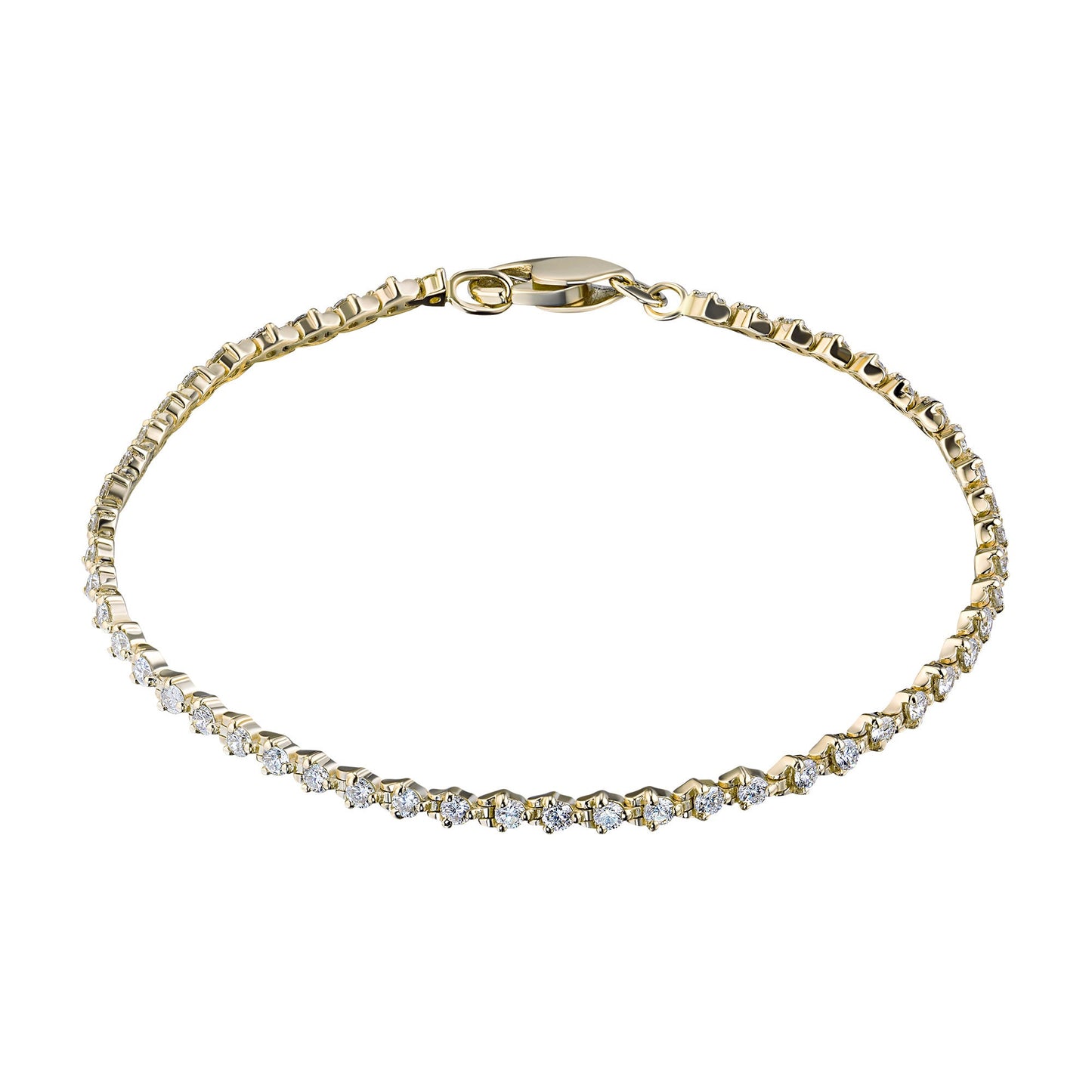 14K Yellow Gold Bracelet with 58 Round-Cut Diamonds - Luxury Jewelry for Women by LevarJewelz