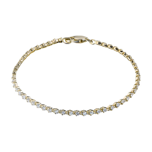 14K Yellow Gold Bracelet with 58 Round-Cut Diamonds - Luxury Jewelry for Women by LevarJewelz