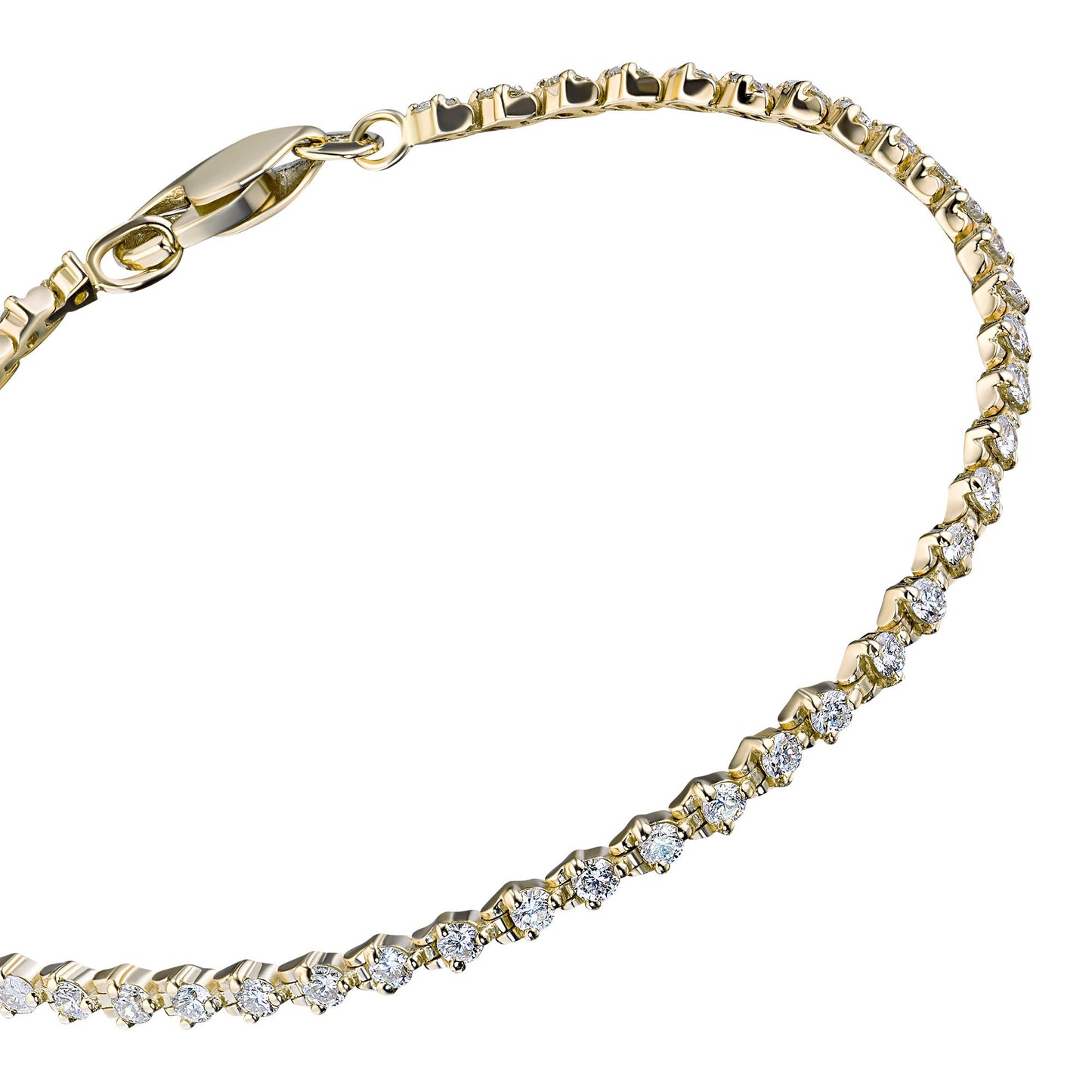 14K Yellow Gold Bracelet with 58 Round-Cut Diamonds - Luxury Jewelry for Women by LevarJewelz