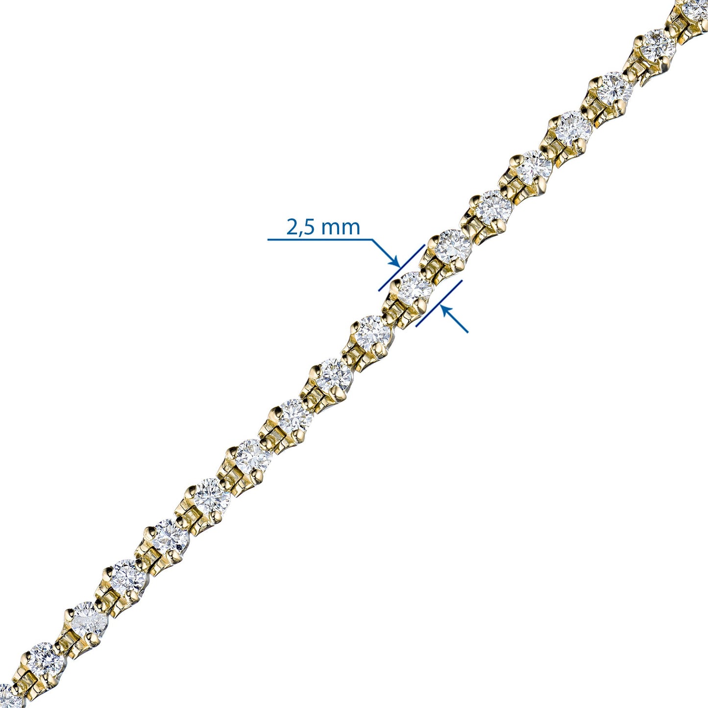 14K Yellow Gold Bracelet with 58 Round-Cut Diamonds - Luxury Jewelry for Women by LevarJewelz