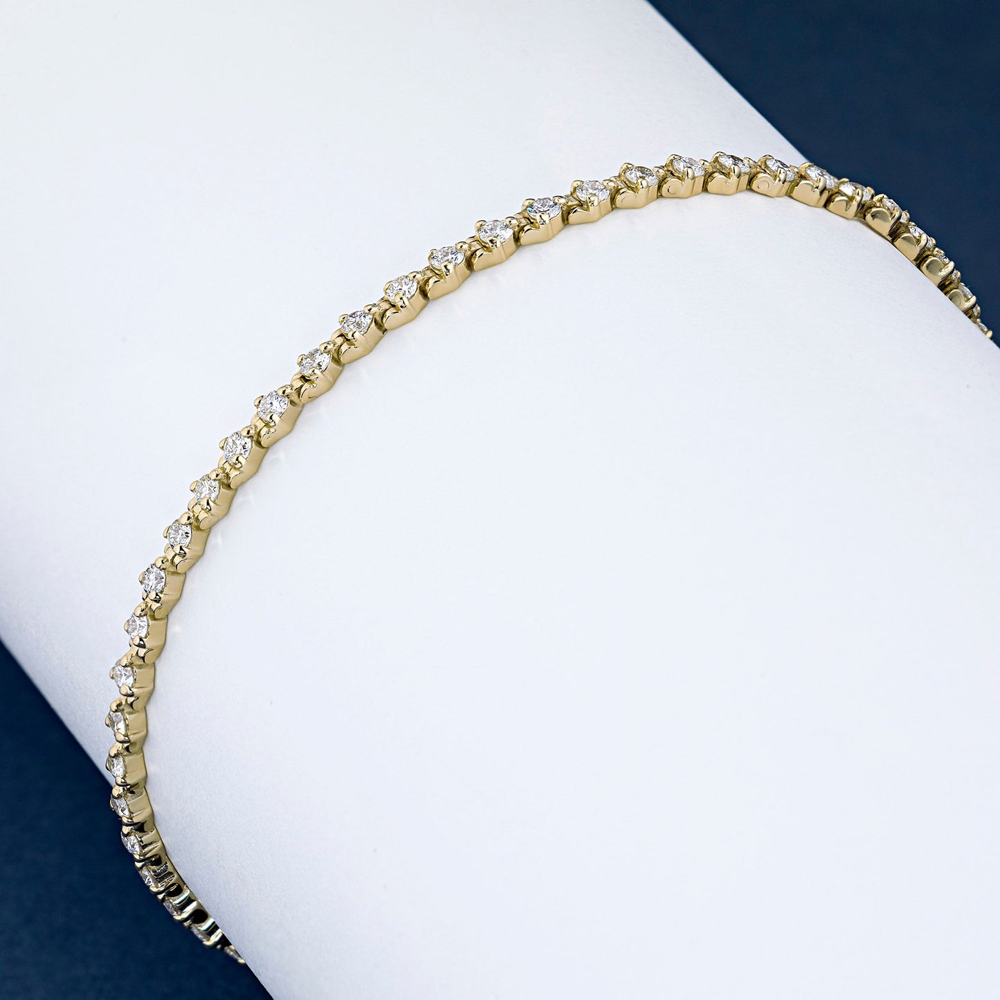 14K Yellow Gold Bracelet with 58 Round-Cut Diamonds - Luxury Jewelry for Women by LevarJewelz