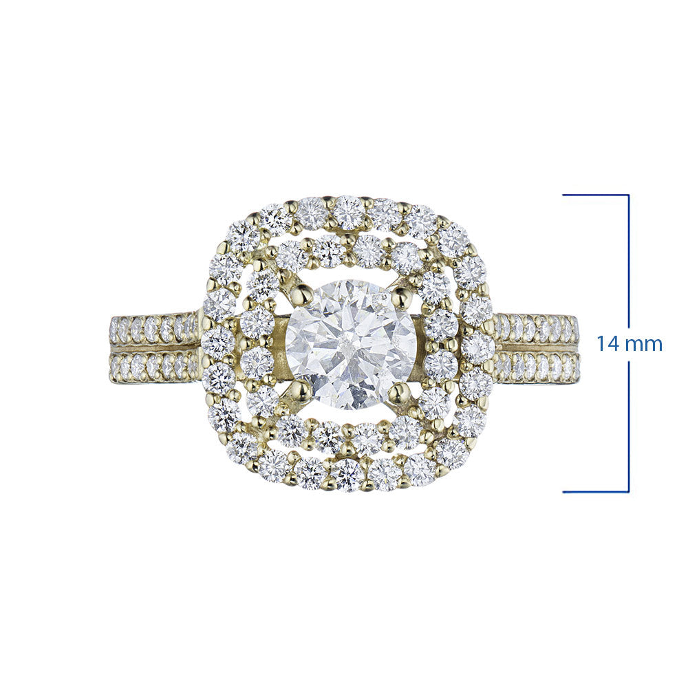 Yellow Gold Ring with 99 Round-Cut Diamonds 1.387 CT.TW | Luxury Jewelry by LevarJewelz