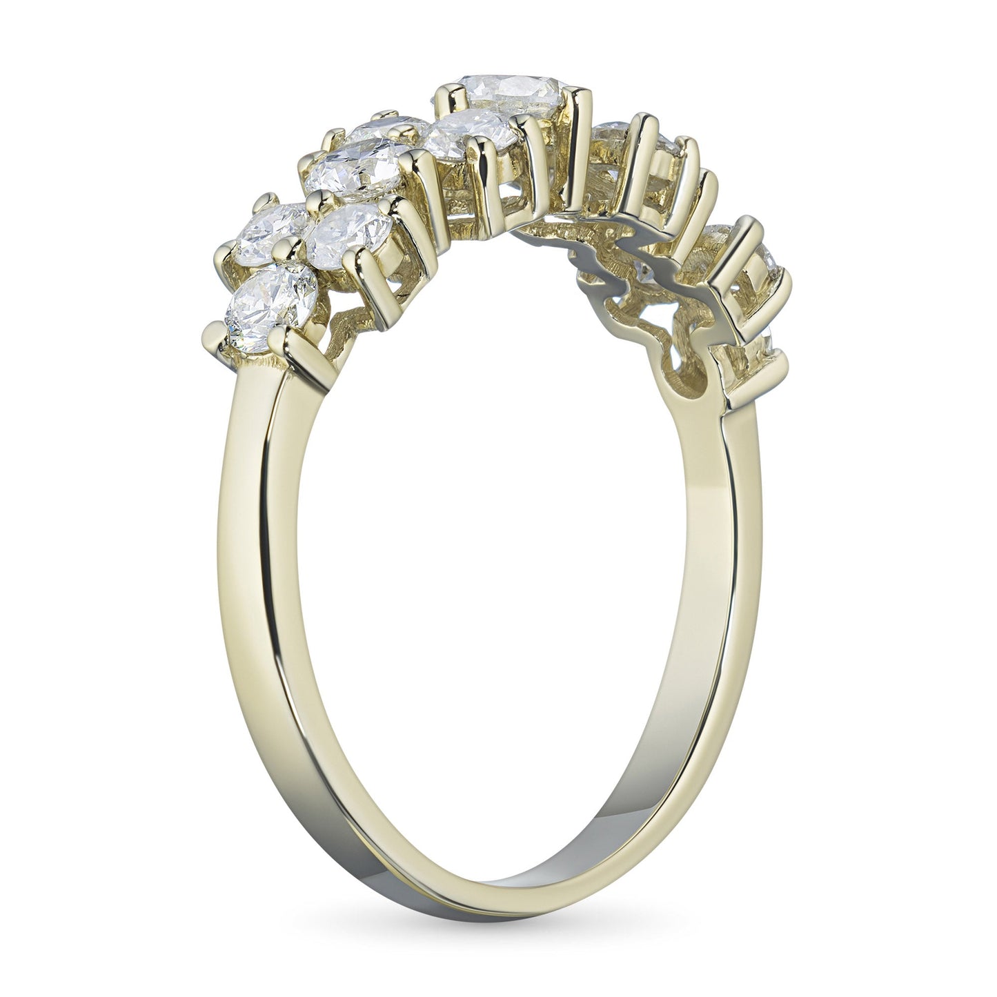 14K Yellow Gold Ring with 13 Round-Cut Lab-Created Diamonds – 1.33 CT.TW – Luxury Jewelry by LevarJewelz