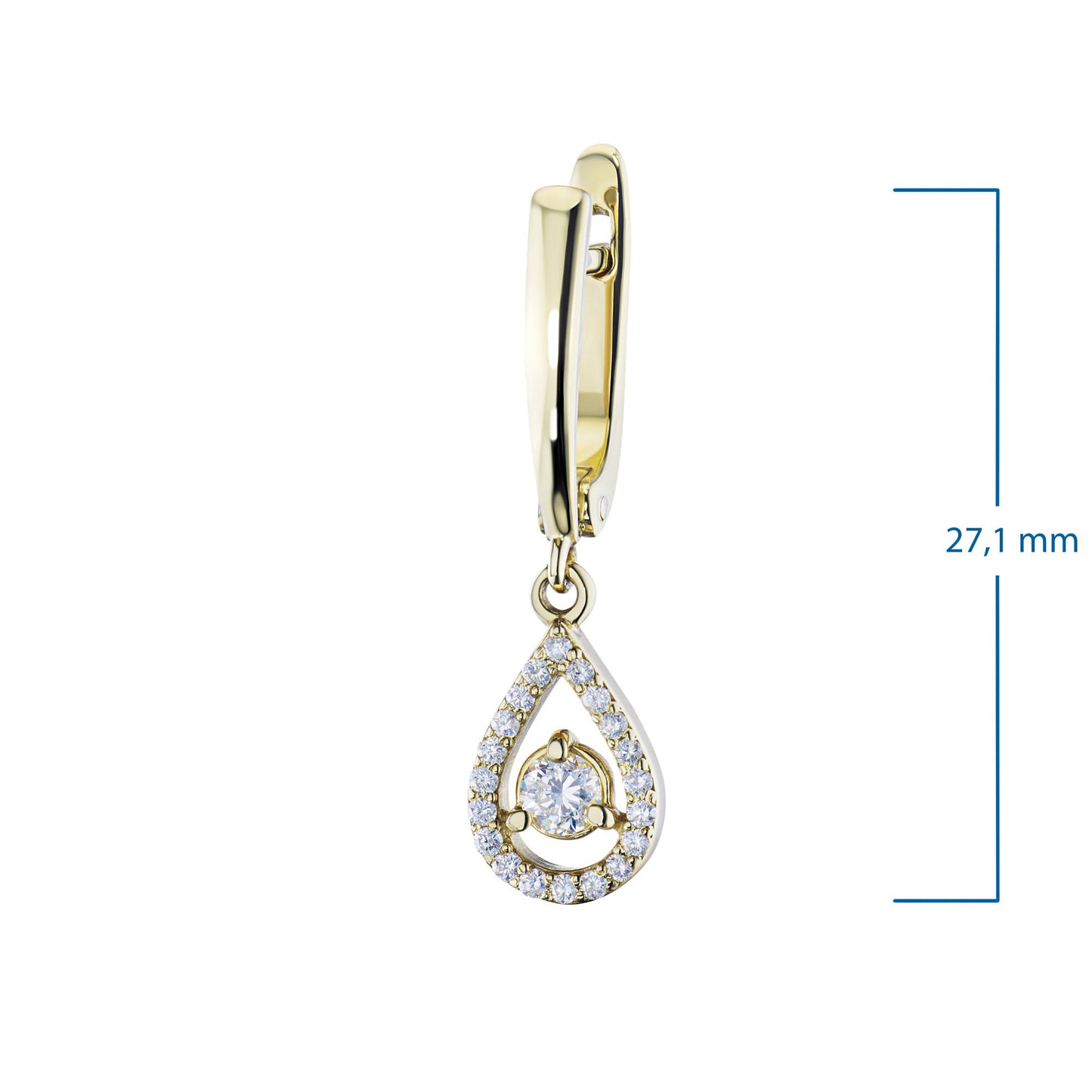 Ohrringe aus 14 Karat Gelbgold mit 42 im Labor hergestellten Diamanten im Rundschliff – Luxusschmuck von LevarJewelz