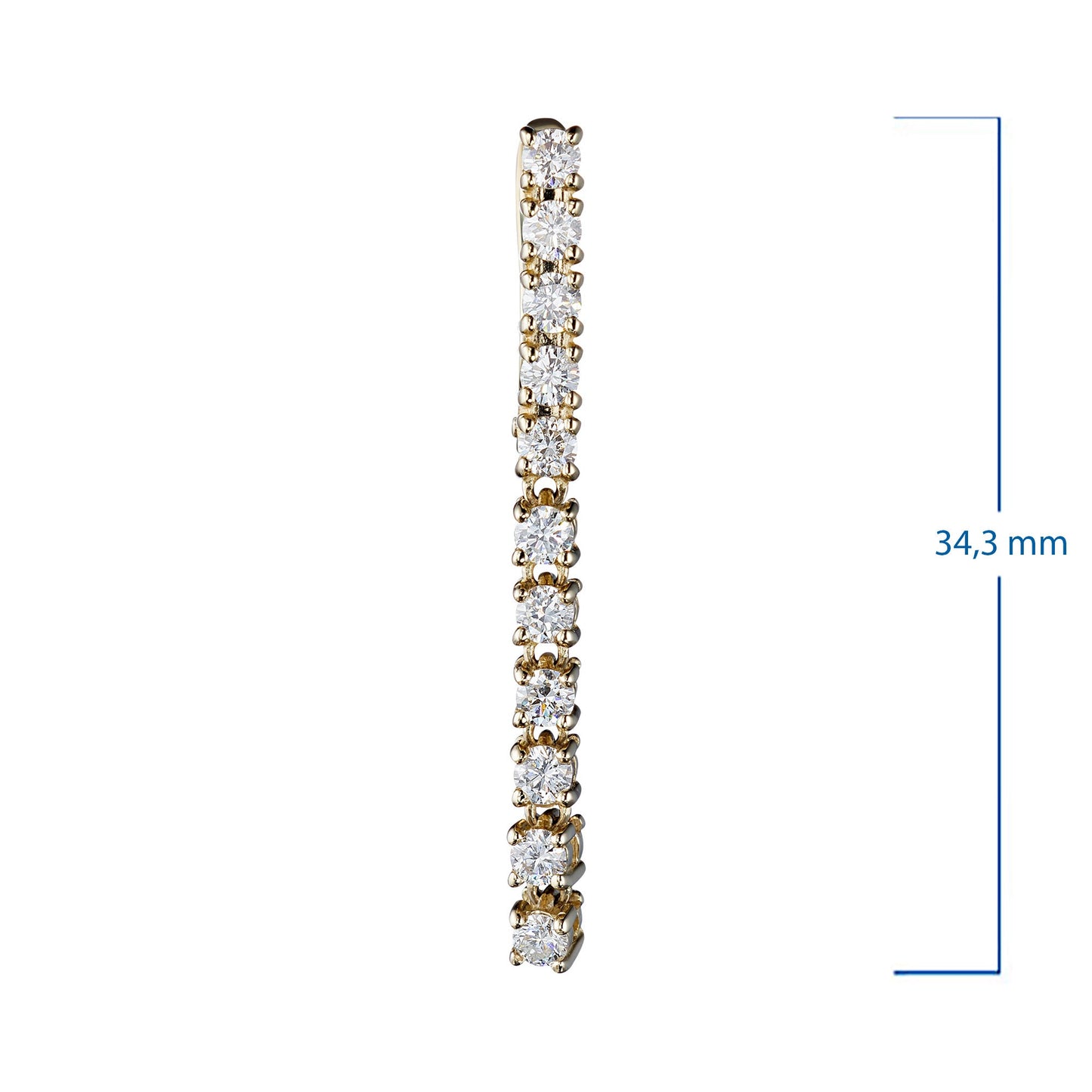 Luxuriöse Ohrringe aus 14 Karat Gelbgold mit 22 runden, im Labor hergestellten Diamanten – eleganter Statement-Schmuck von LevarJewelz