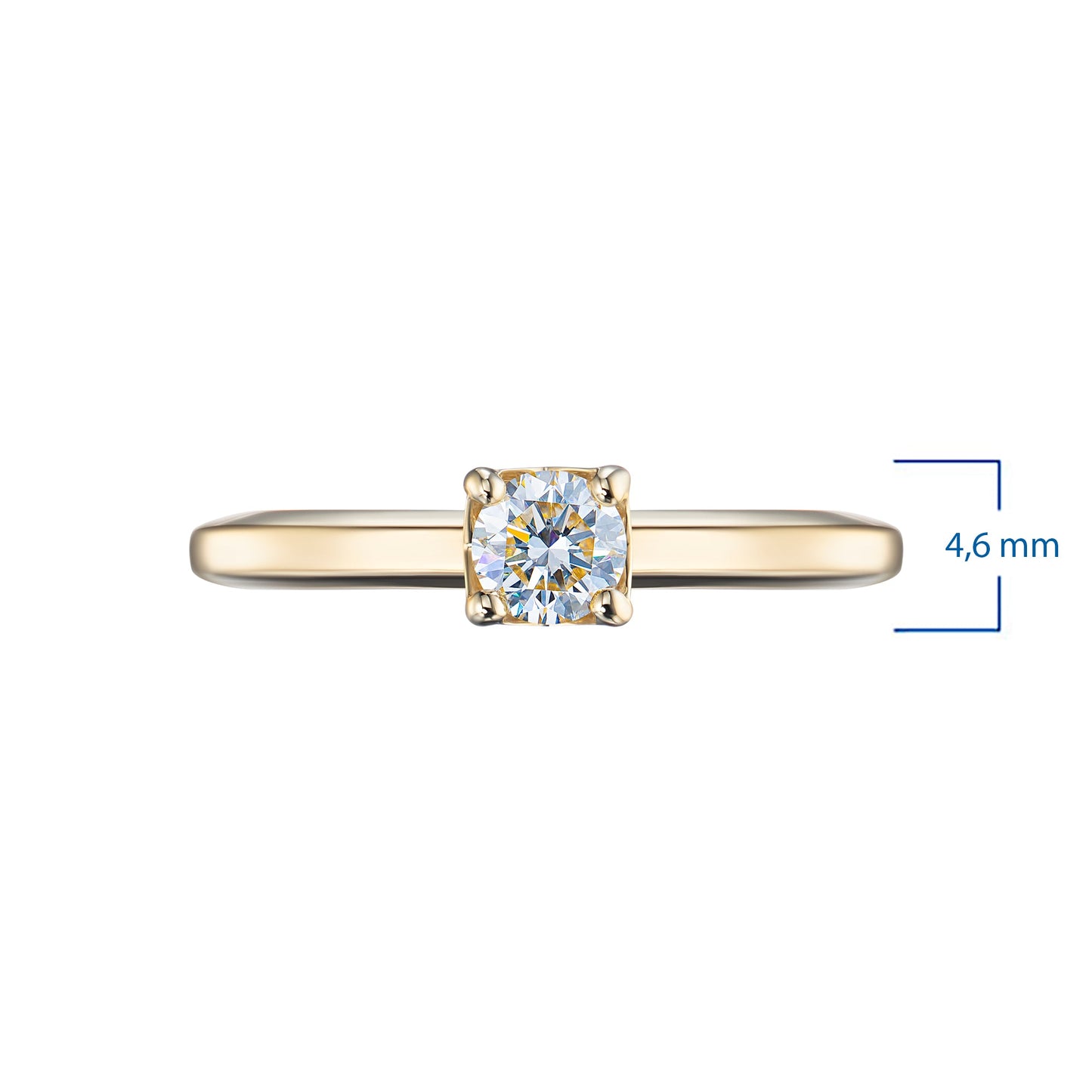 14K Yellow Gold Ring with 0.364 CT.TW Round-Cut Lab-Created Diamond - Luxury Jewelry by LevarJewelz
