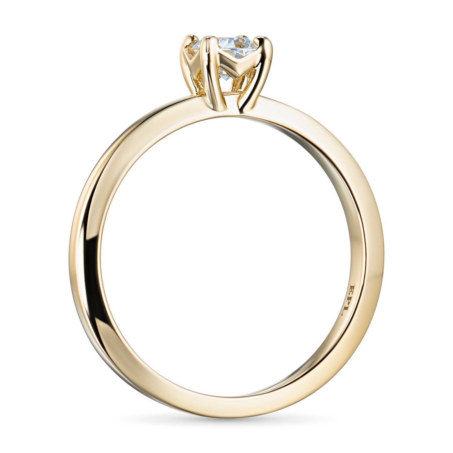 14K Yellow Gold Ring with 0.364 CT.TW Round-Cut Lab-Created Diamond - Luxury Jewelry by LevarJewelz