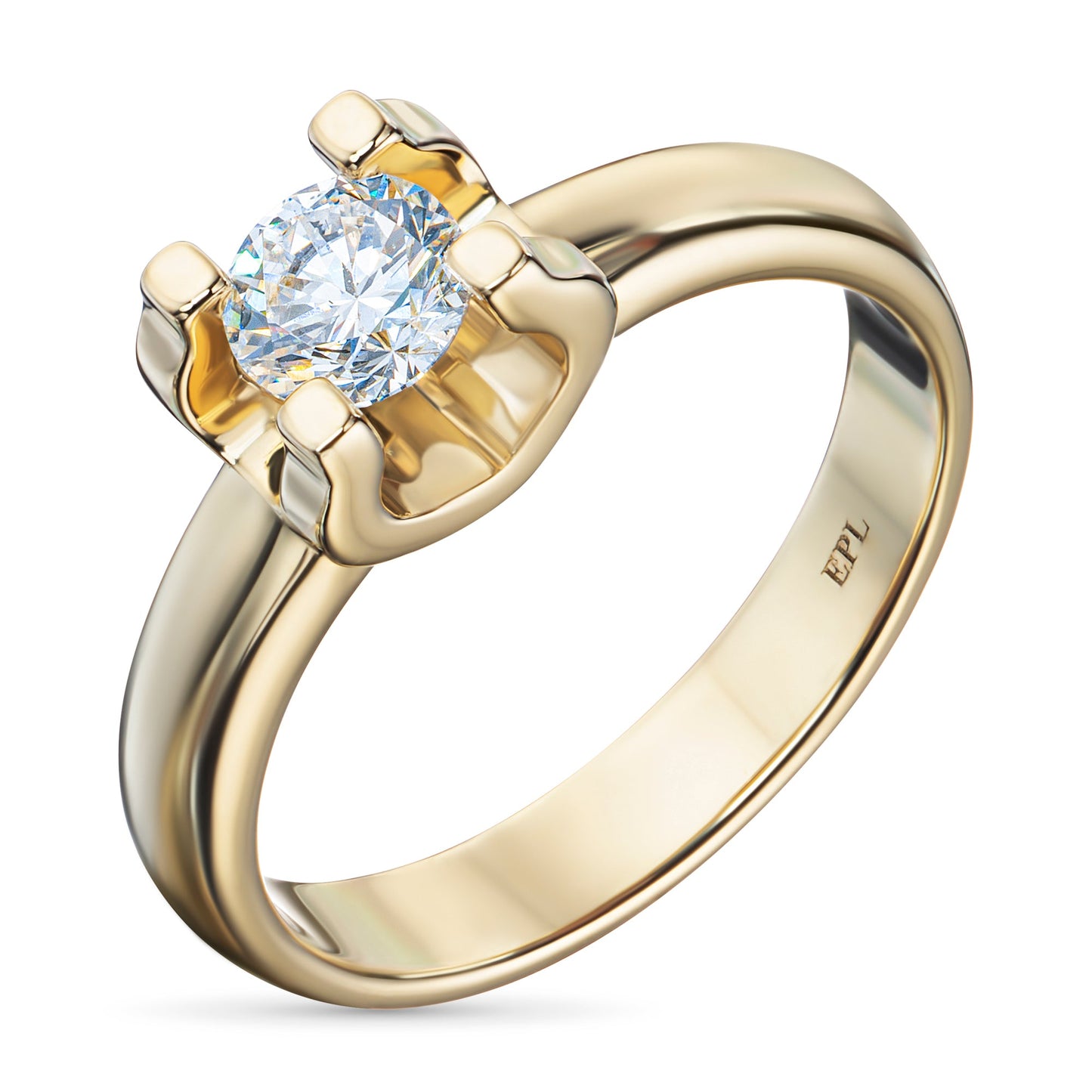 Luxe sieraden van LevarJewelz: 14K geelgouden solitaire ring met ronde diamant – 0,505 CT