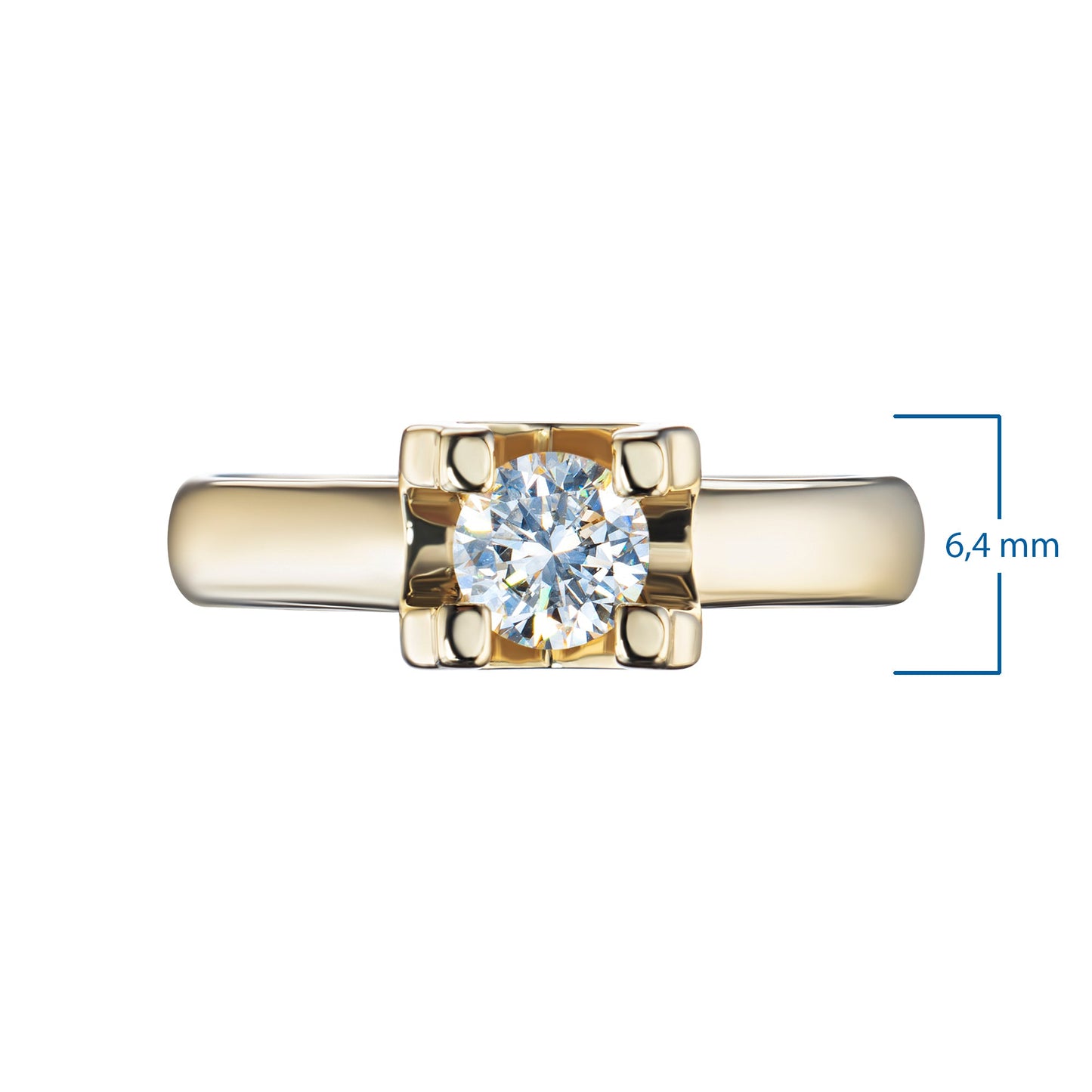 Luxe sieraden van LevarJewelz: 14K geelgouden solitaire ring met ronde diamant – 0,505 CT