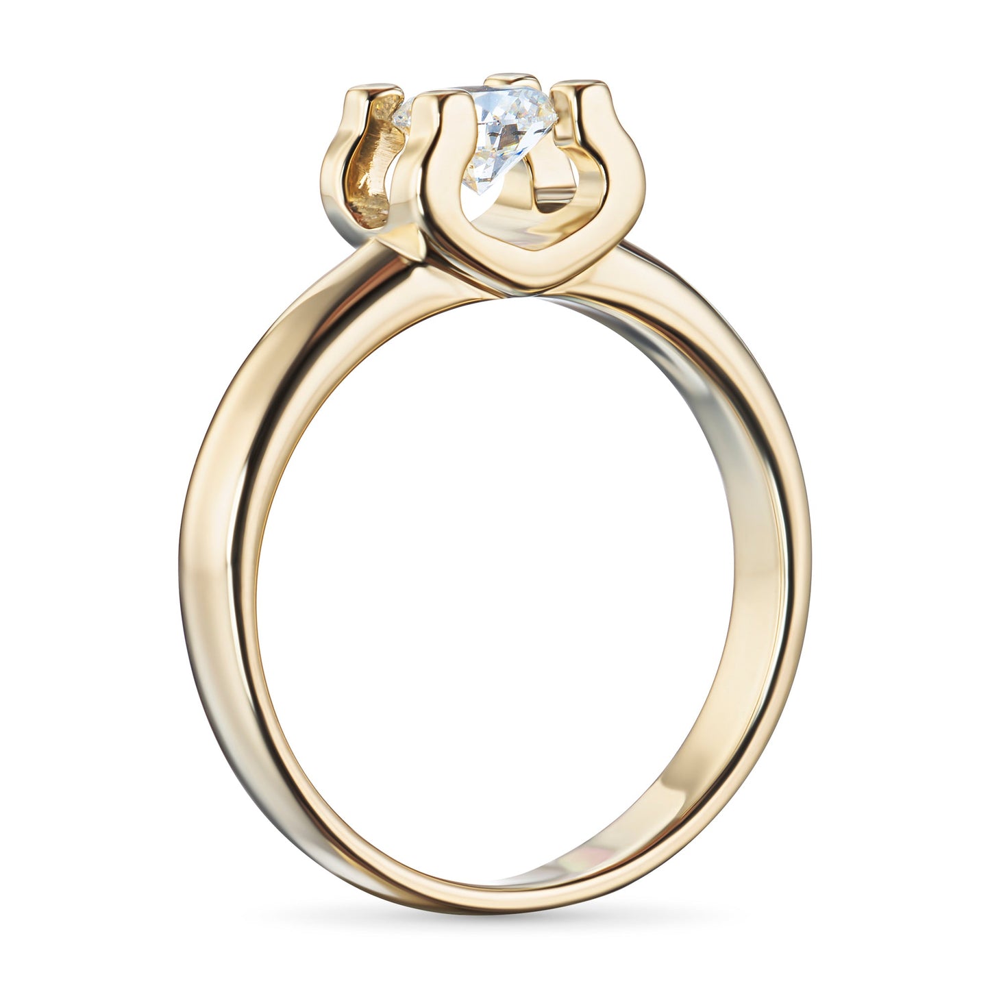 Luxe sieraden van LevarJewelz: 14K geelgouden solitaire ring met ronde diamant – 0,505 CT