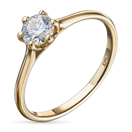14K Yellow Gold Ring with 0.364 CT.TW Round-Cut Lab-Created Diamond - Elegant Luxury Jewelry for Men and Women by LevarJewelz