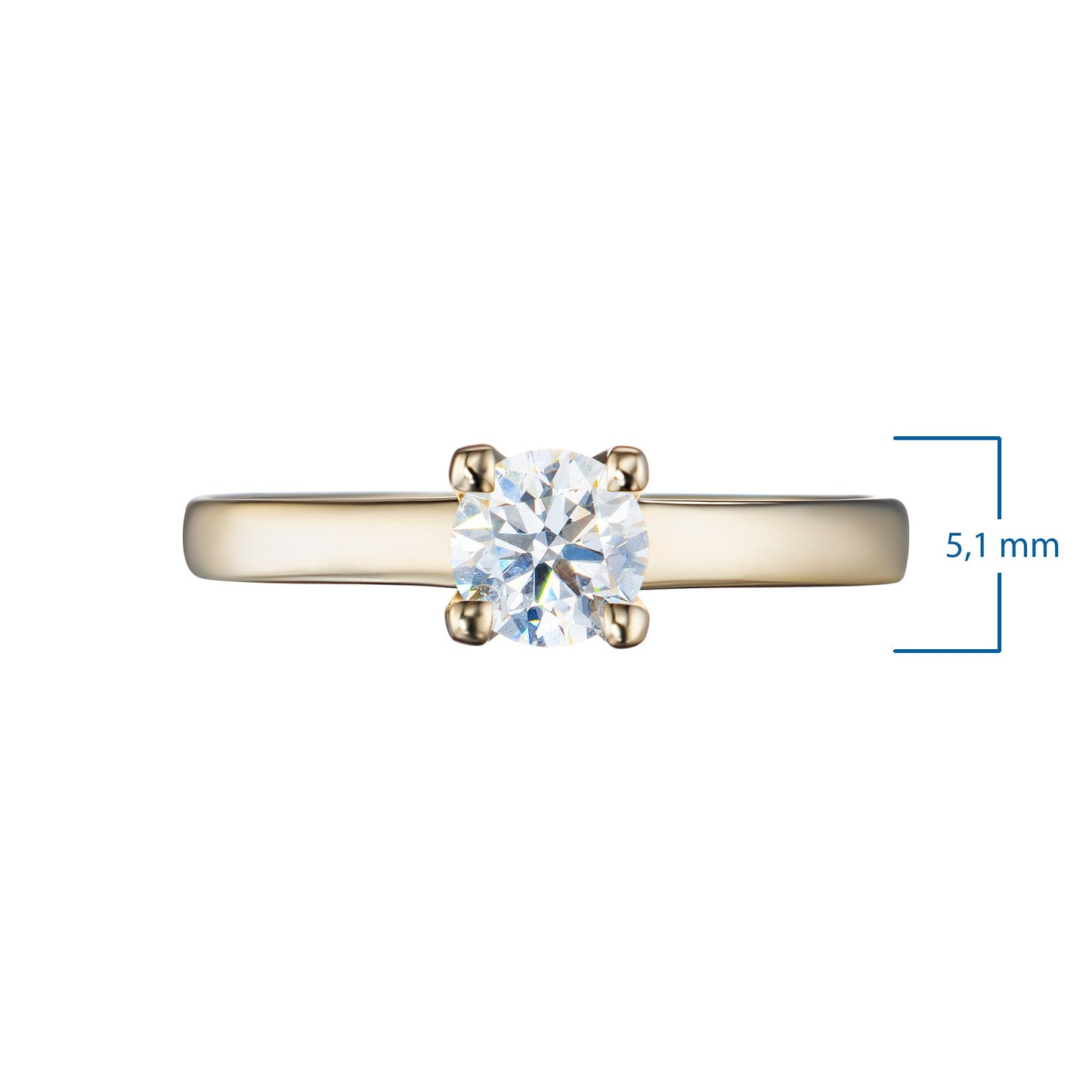 14K Yellow Gold Ring with 0.53 CT.TW Round-Cut Diamond - Luxury Jewelry by LevarJewelz