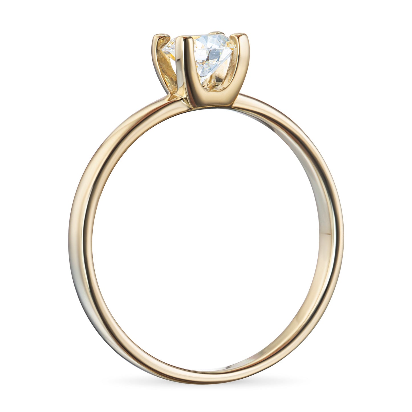 14K Yellow Gold Ring with 0.53 CT.TW Round-Cut Diamond - Luxury Jewelry by LevarJewelz