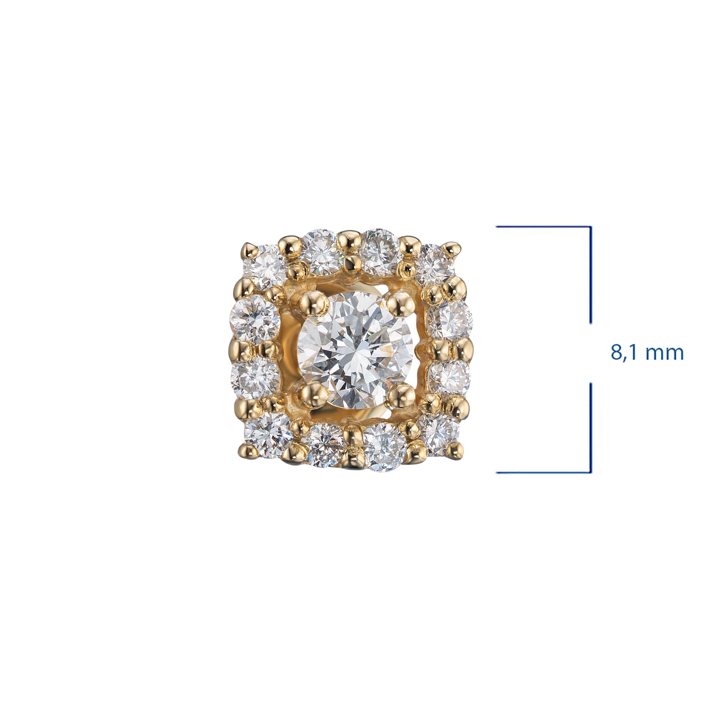 14K Yellow Gold Earring Studs with 26 Round-Cut Diamonds – Luxury Jewelry by LevarJewelz