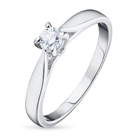 Sterling Silver Ring with Round-Cut Lab-Created Diamond - 0.247 CT.TW - Elegant Luxury Jewelry by LevarJewelz