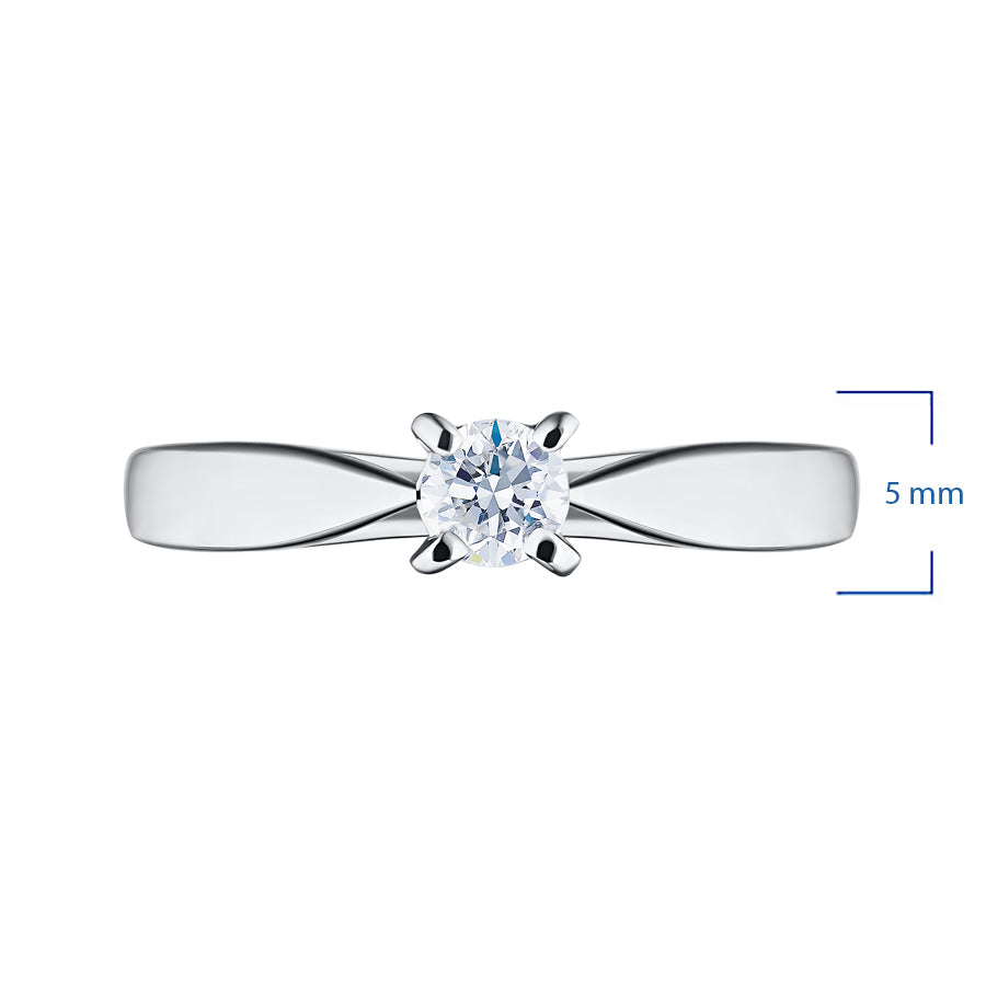 Sterling Silver Ring with Round-Cut Lab-Created Diamond - 0.247 CT.TW - Elegant Luxury Jewelry by LevarJewelz