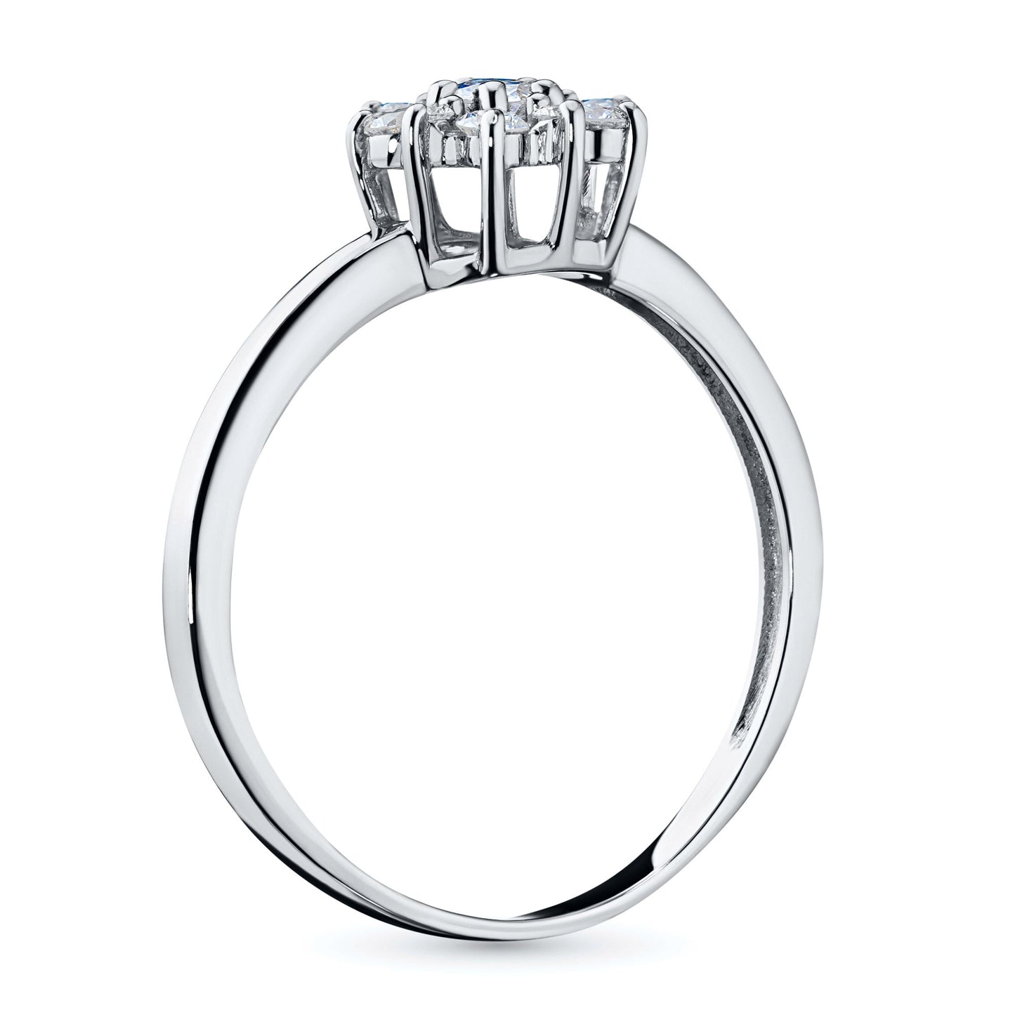 Sterling Silver Ring with 11 Round-Cut Lab-Created Diamonds 0.25 CT.TW - Luxury Jewelry for Women by LevarJewelz