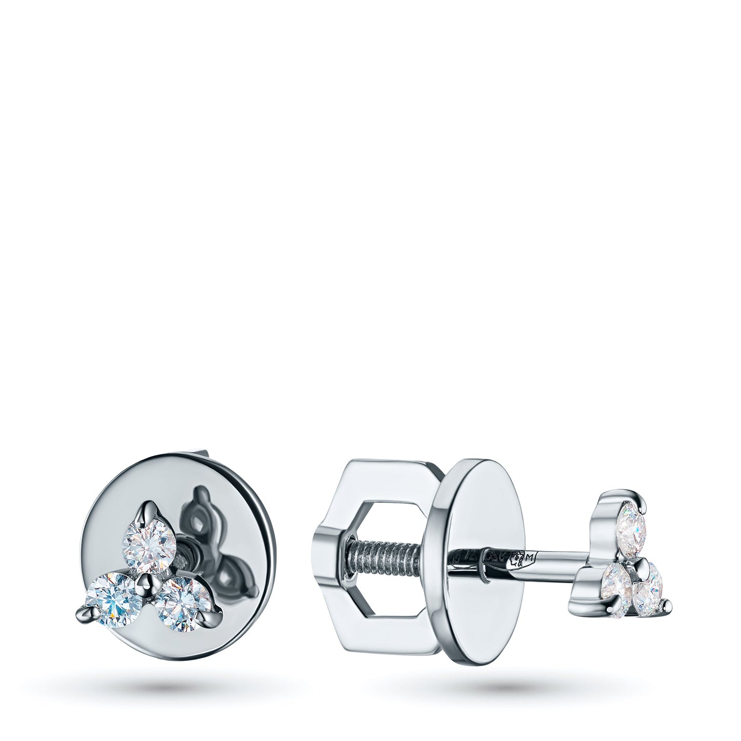 Ohrstecker aus Sterlingsilber mit 6 Diamanten im Rundschliff – Luxusschmuck von LevarJewelz