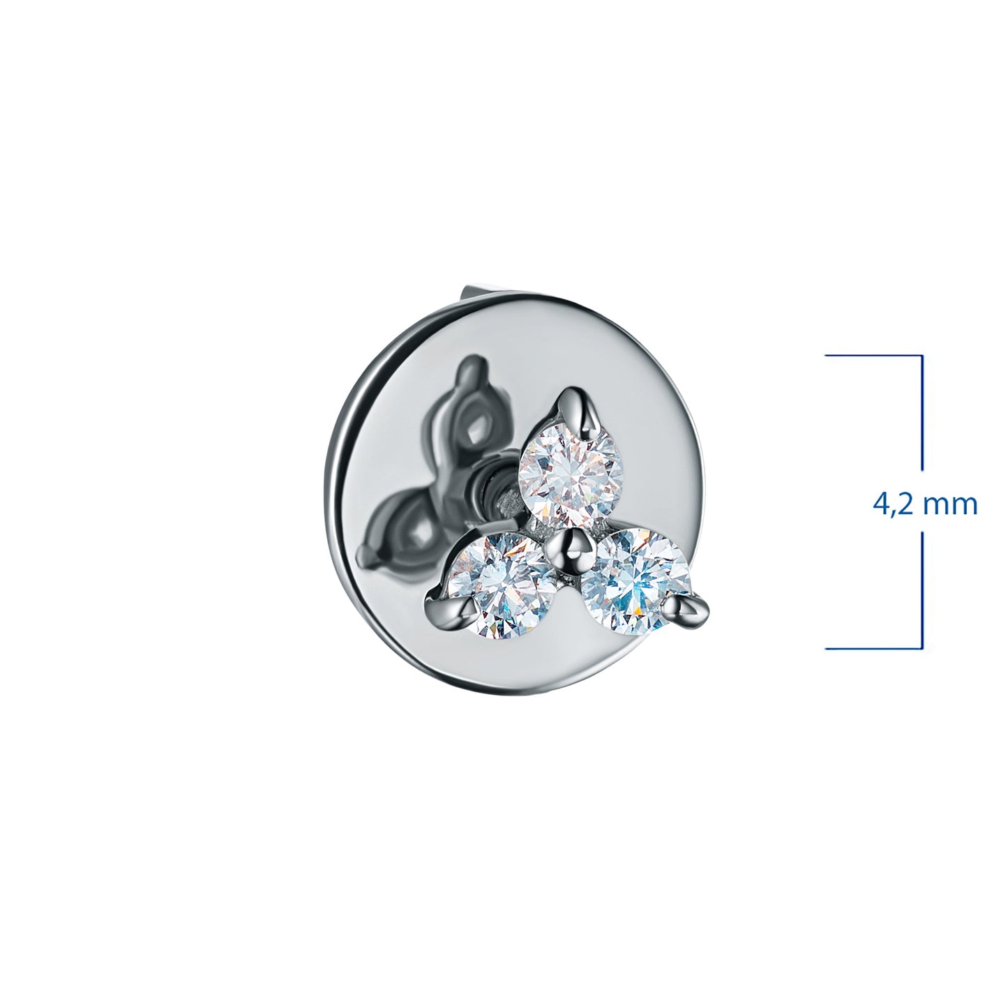 Ohrstecker aus Sterlingsilber mit 6 Diamanten im Rundschliff – Luxusschmuck von LevarJewelz