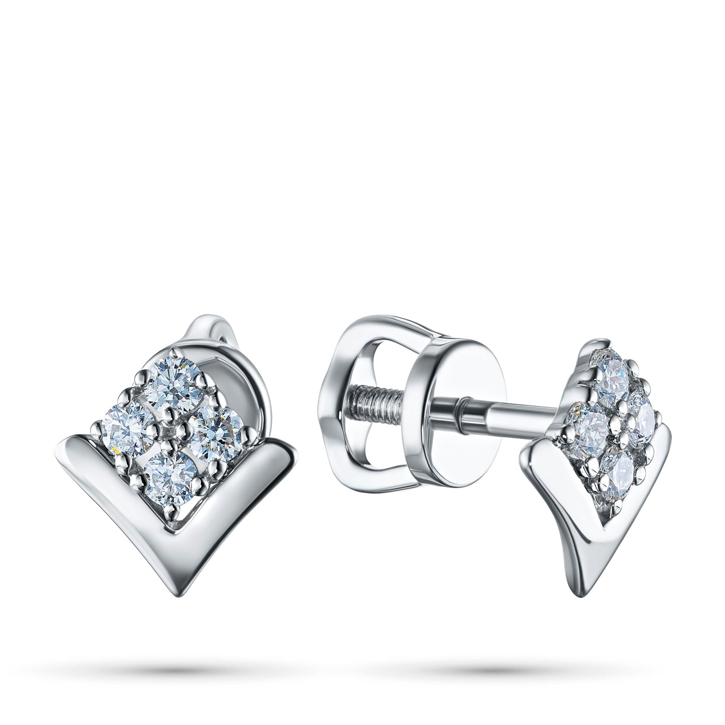 Ohrstecker aus Sterlingsilber mit 8 Diamanten im Rundschliff – Eleganter Schmuck von LevarJewelz