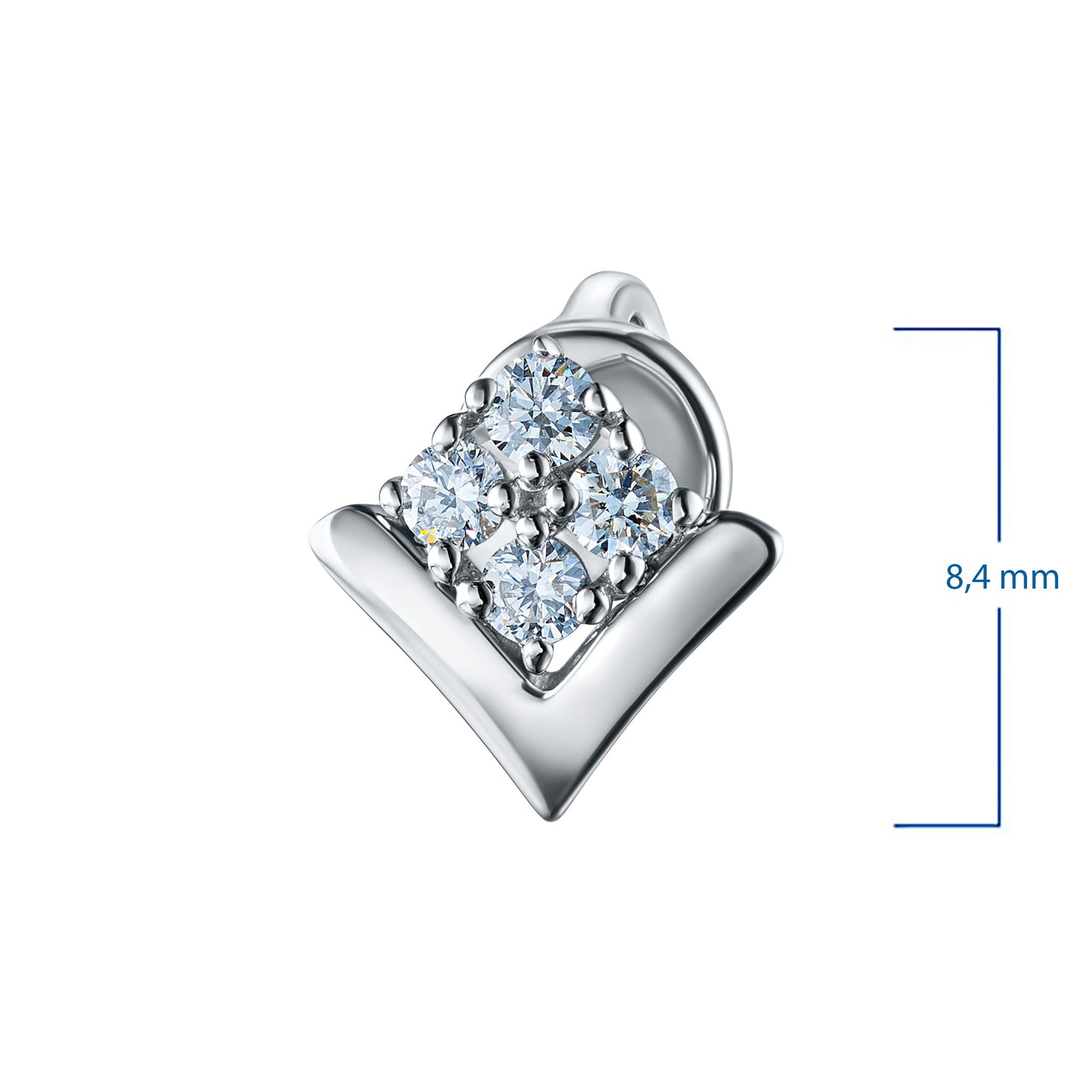 Ohrstecker aus Sterlingsilber mit 8 Diamanten im Rundschliff – Eleganter Schmuck von LevarJewelz