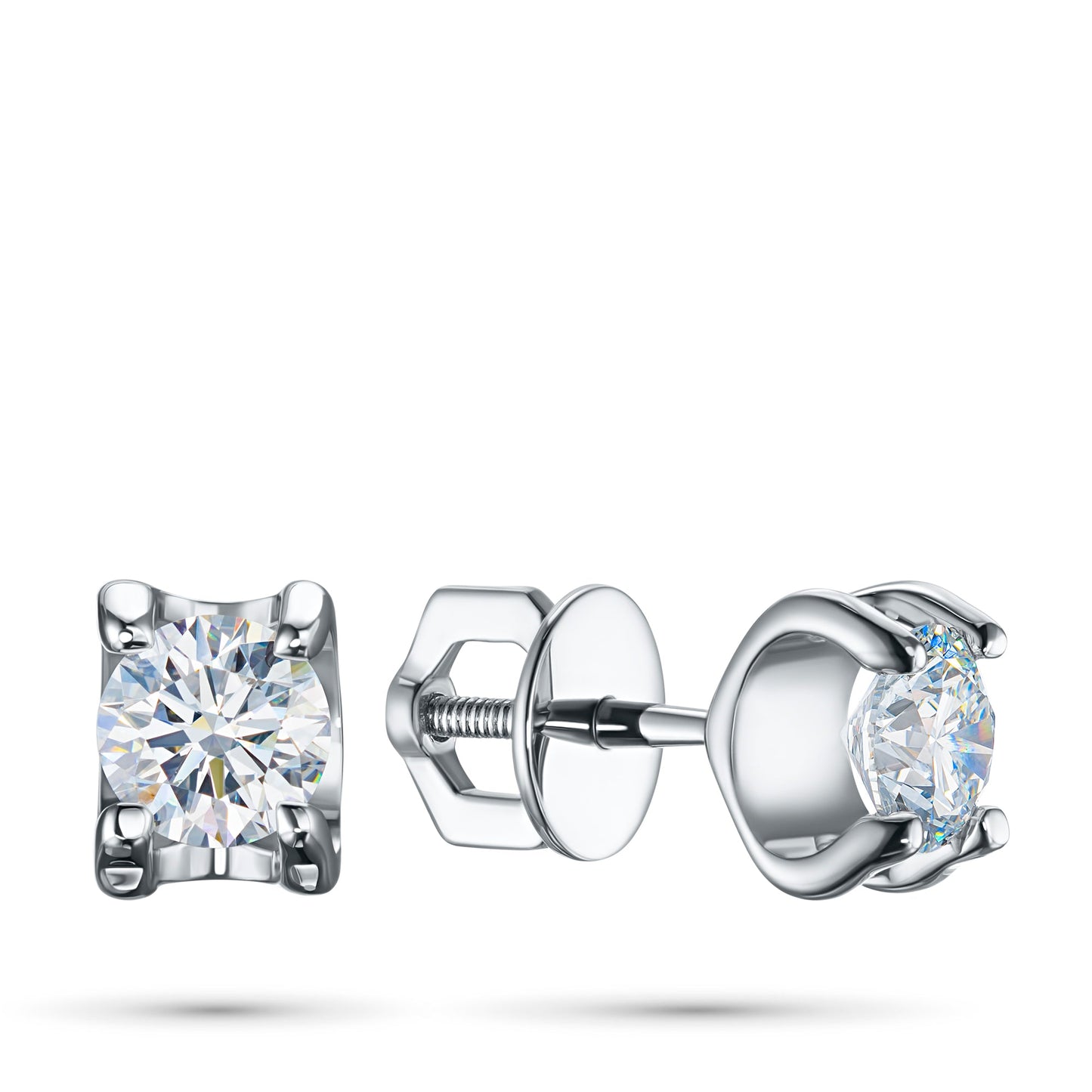 Sterling Silver Earring Studs with Flawless Diamonds – Elegant Jewelry by LevarJewelz