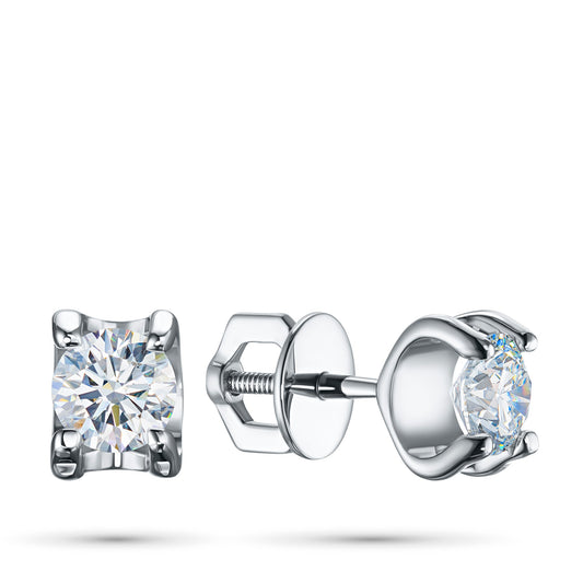 Sterling Silver Earring Studs with Flawless Diamonds – Elegant Jewelry by LevarJewelz