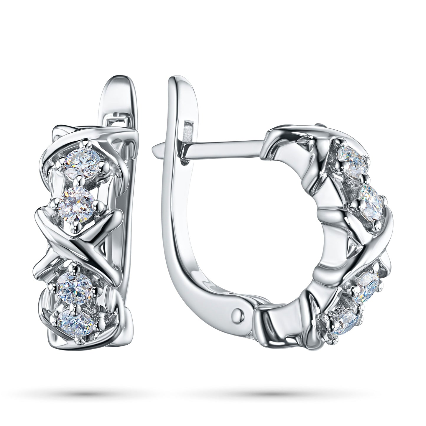 Sterling-Silber-Ohrringe mit 8 im Labor hergestellten Diamanten im Rundschliff – Eleganter Luxusschmuck von LevarJewelz