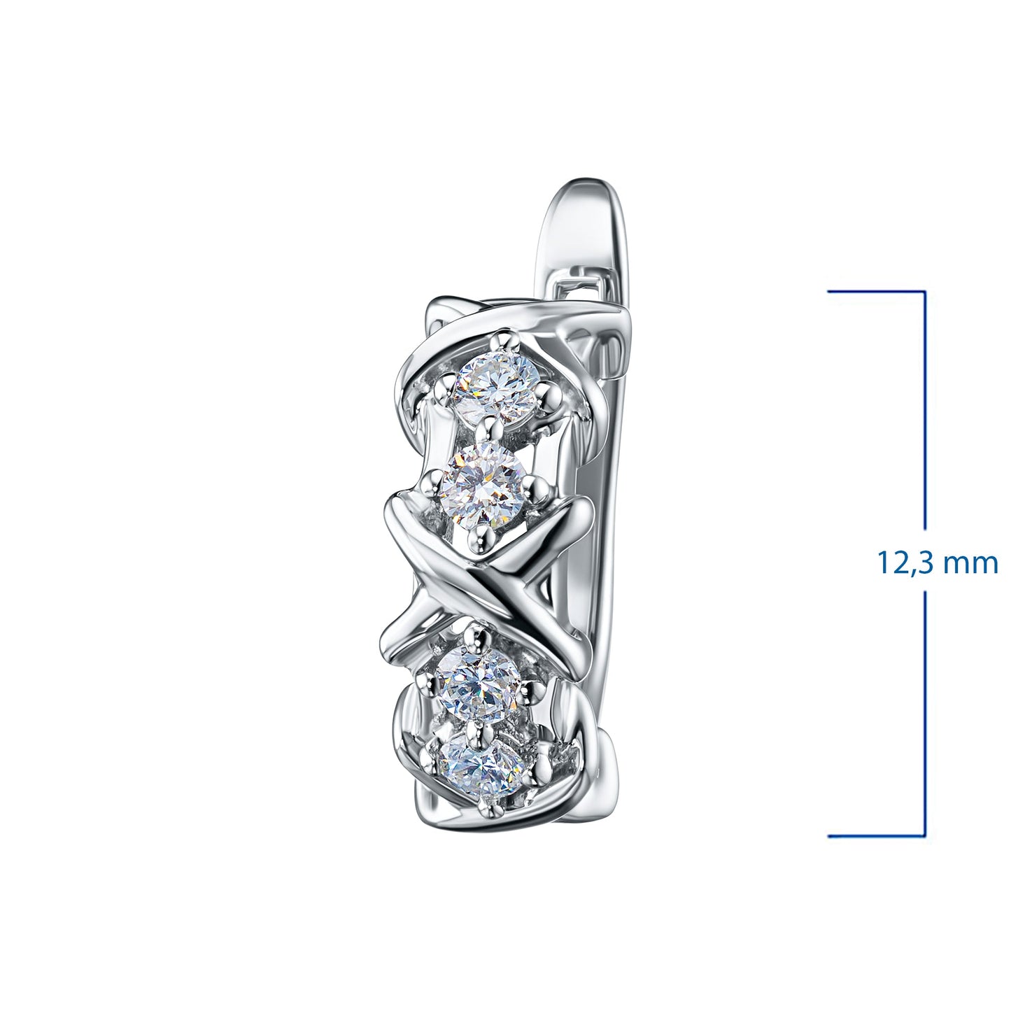 Sterling-Silber-Ohrringe mit 8 im Labor hergestellten Diamanten im Rundschliff – Eleganter Luxusschmuck von LevarJewelz
