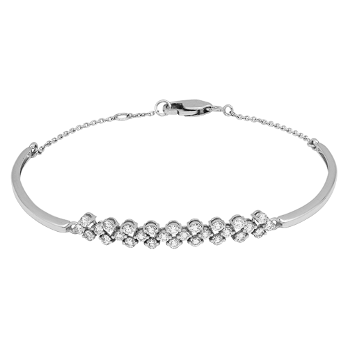 14K White Gold Bracelet with 28 Round-Cut Diamonds - Elegant Luxury Jewelry for Women by LevarJewelz