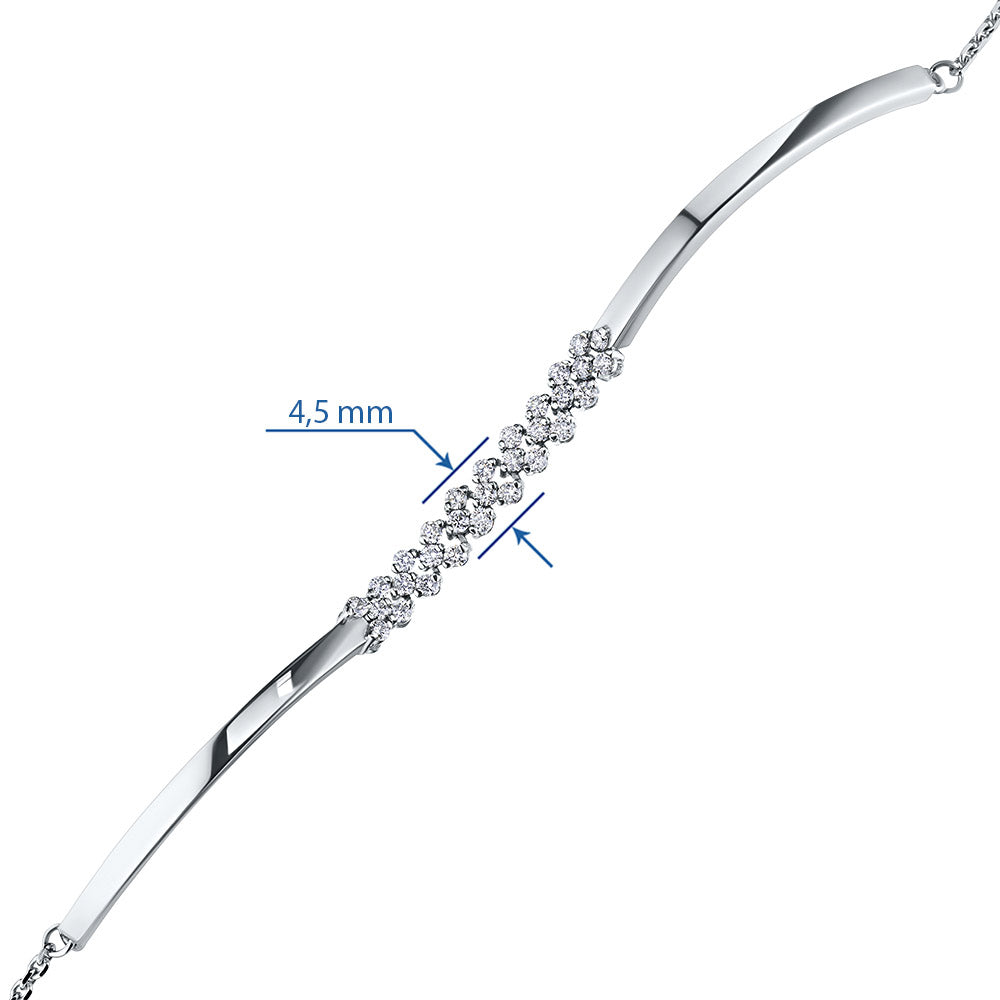 14K White Gold Bracelet with 28 Round-Cut Diamonds - Elegant Luxury Jewelry for Women by LevarJewelz