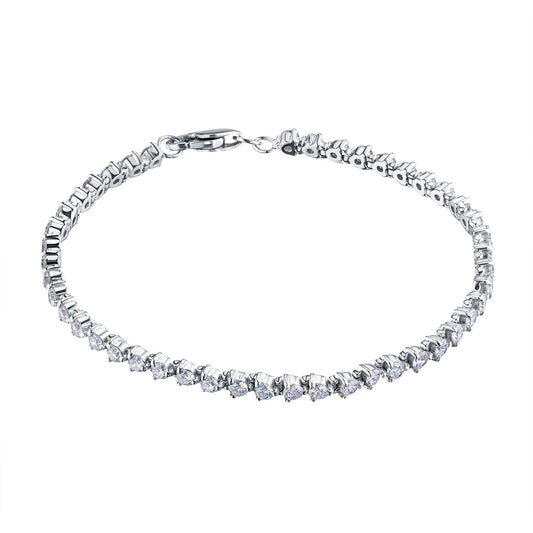 Luxury 14K White Gold Diamond Bracelet with 46 Round-Cut Stones – Elegant Fine Jewelry by LevarJewelz