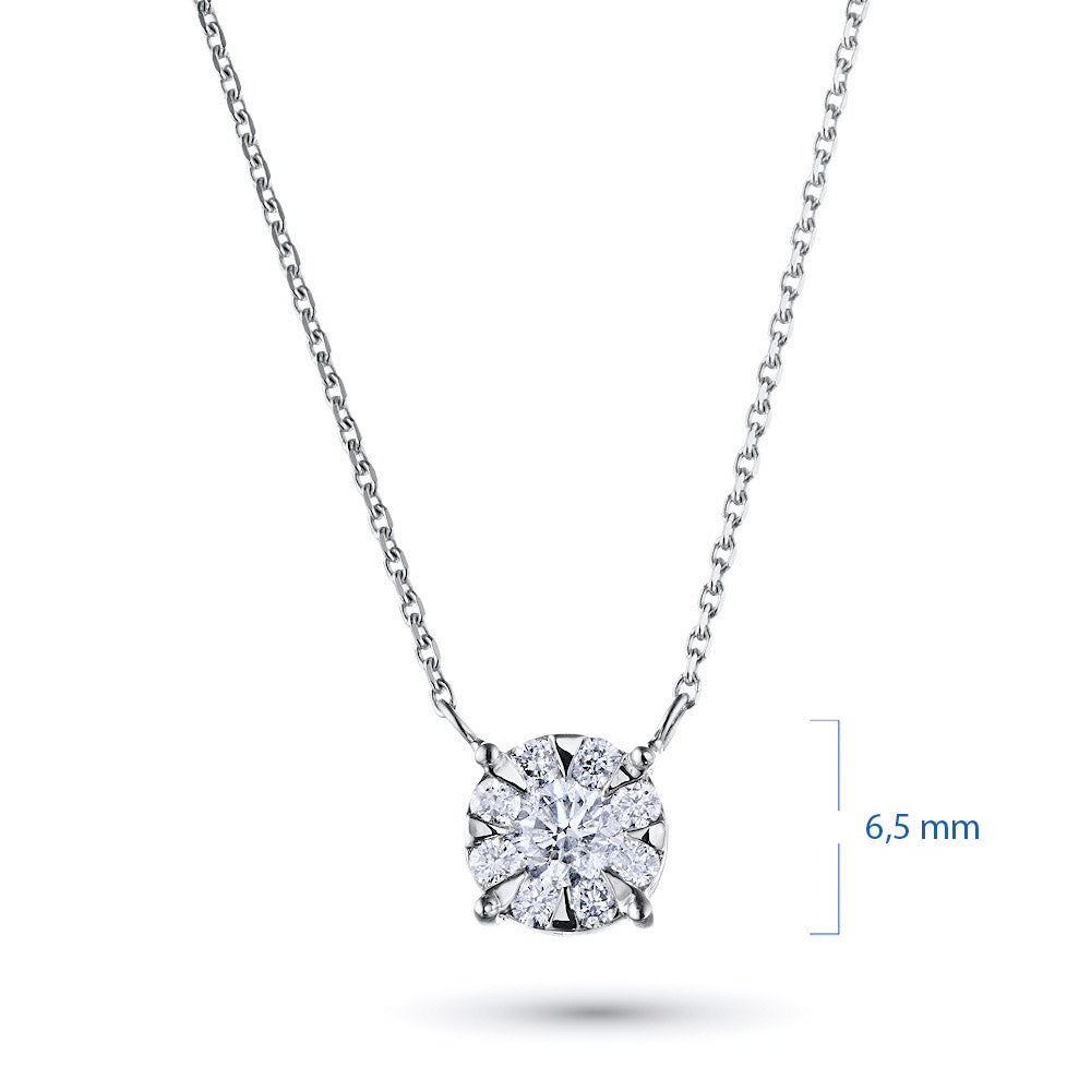 Sterling Silver Necklace with 9 Round-Cut Lab-Created Diamonds - Luxury Jewelry by Levar Jewelz