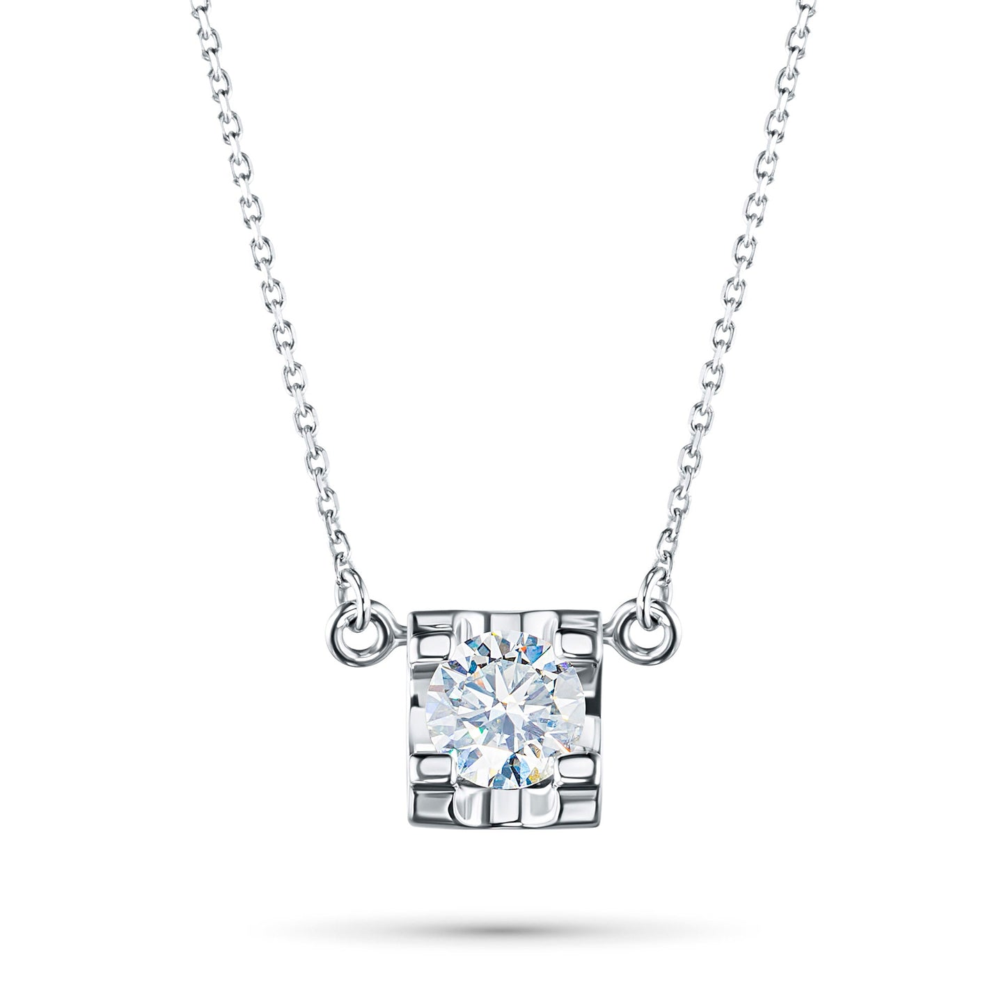 Sterling Silver Necklace with Round-Cut Lab-Created Diamond 0.228 – Elegant Luxury Jewelry for Women by LevarJewelz