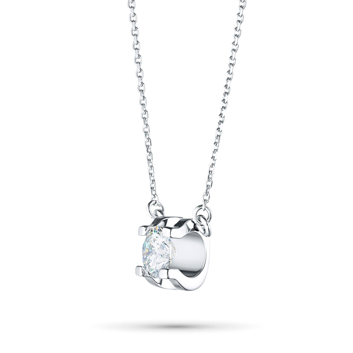 Sterling Silver Necklace with Round-Cut Lab-Created Diamond 0.228 – Elegant Luxury Jewelry for Women by LevarJewelz