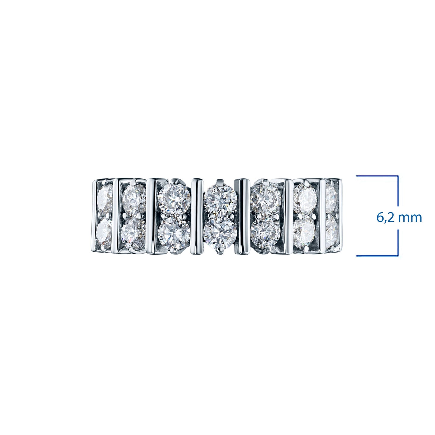 14K White Gold Ring with 14 Round-Cut Diamonds – Elegant Luxury Jewelry by LevarJewelz