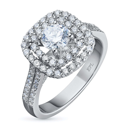 White Gold Ring with 99 Round-Cut Lab-Created Diamonds 1.376 CT.TW - Luxury Jewelry by LevarJewelz