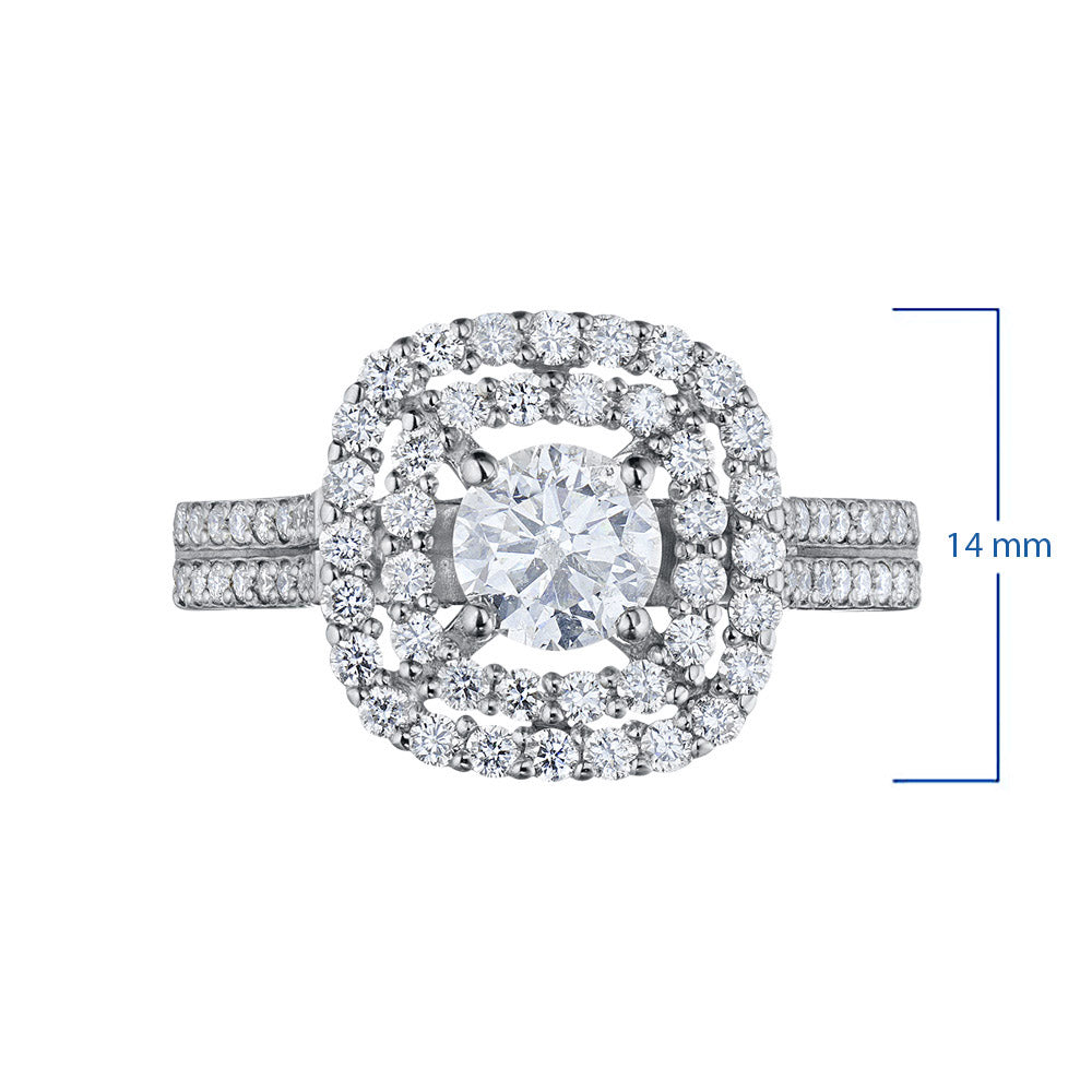 White Gold Ring with 99 Round-Cut Lab-Created Diamonds 1.376 CT.TW - Luxury Jewelry by LevarJewelz
